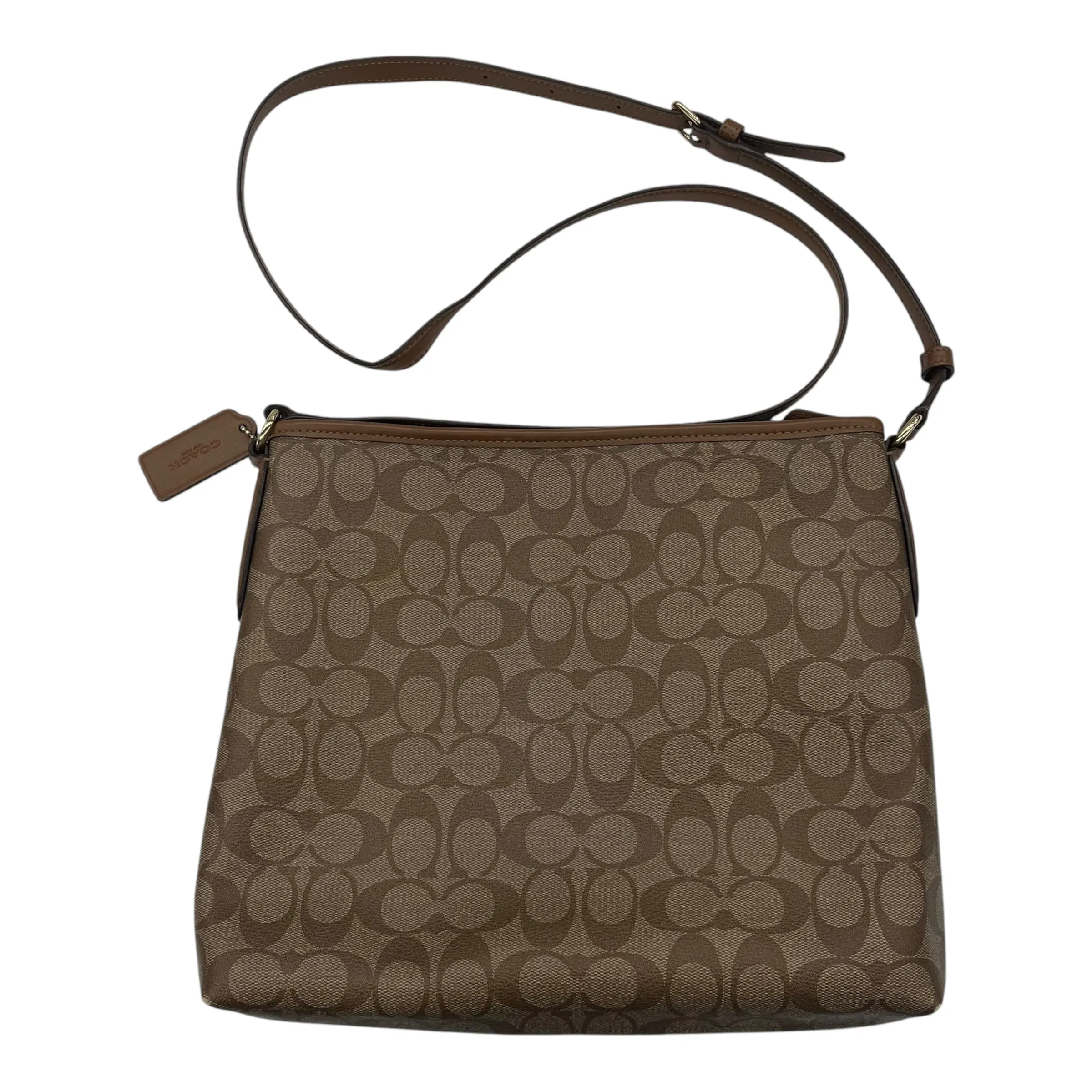 Crossbody Designer By Coach In Brown, Size:Large