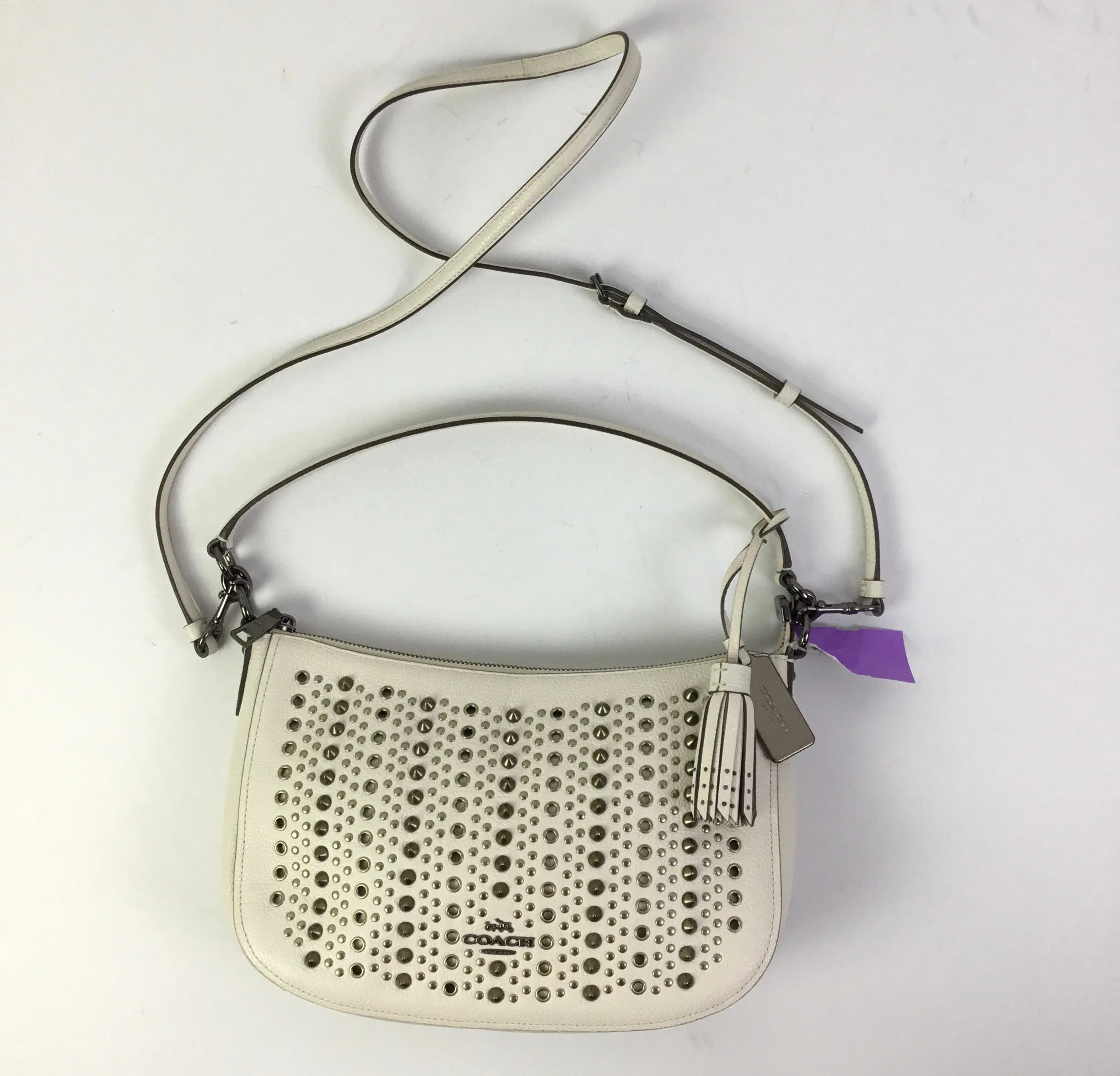 Crossbody Designer By Coach In Cream, Size:Medium