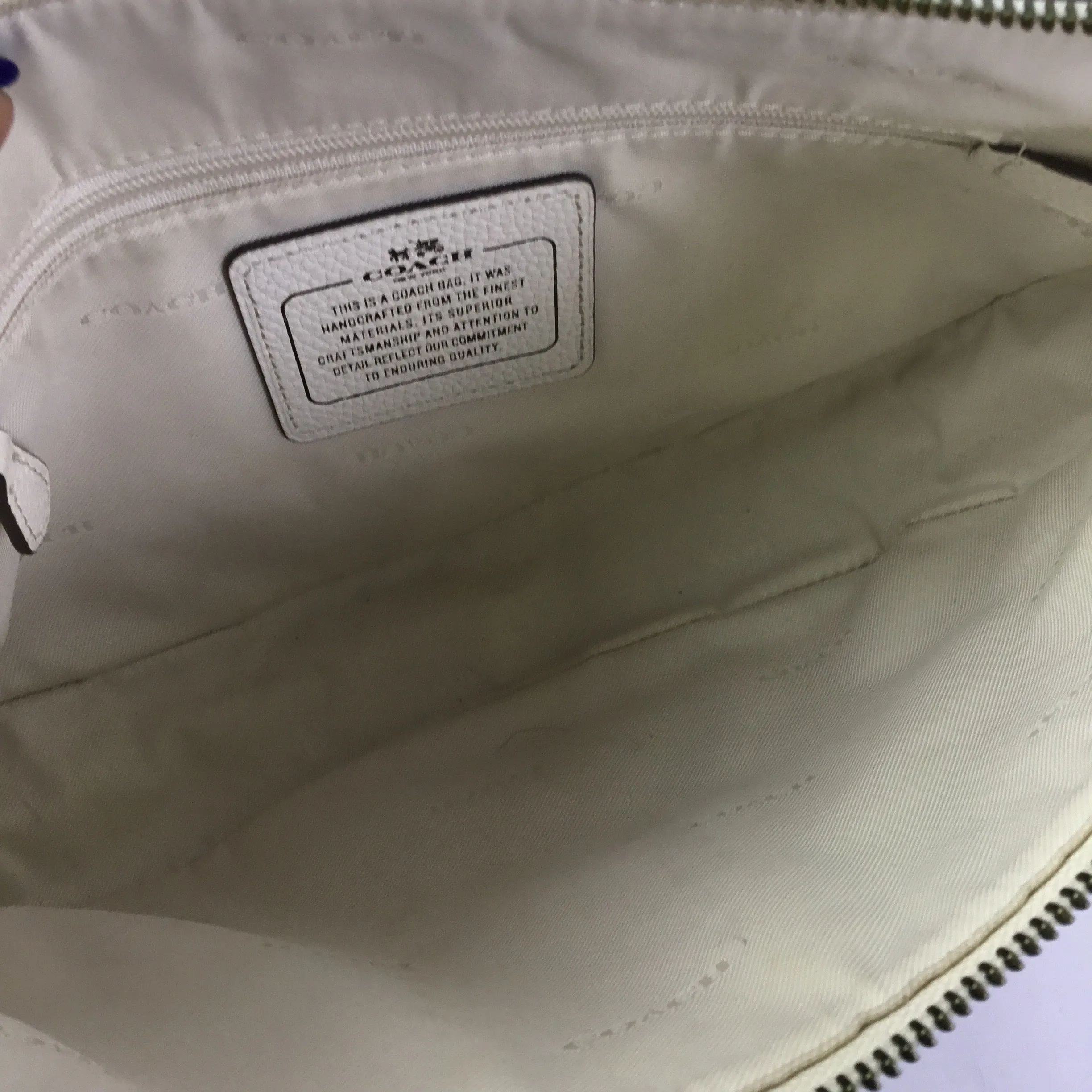 Crossbody Designer By Coach In Cream, Size:Medium