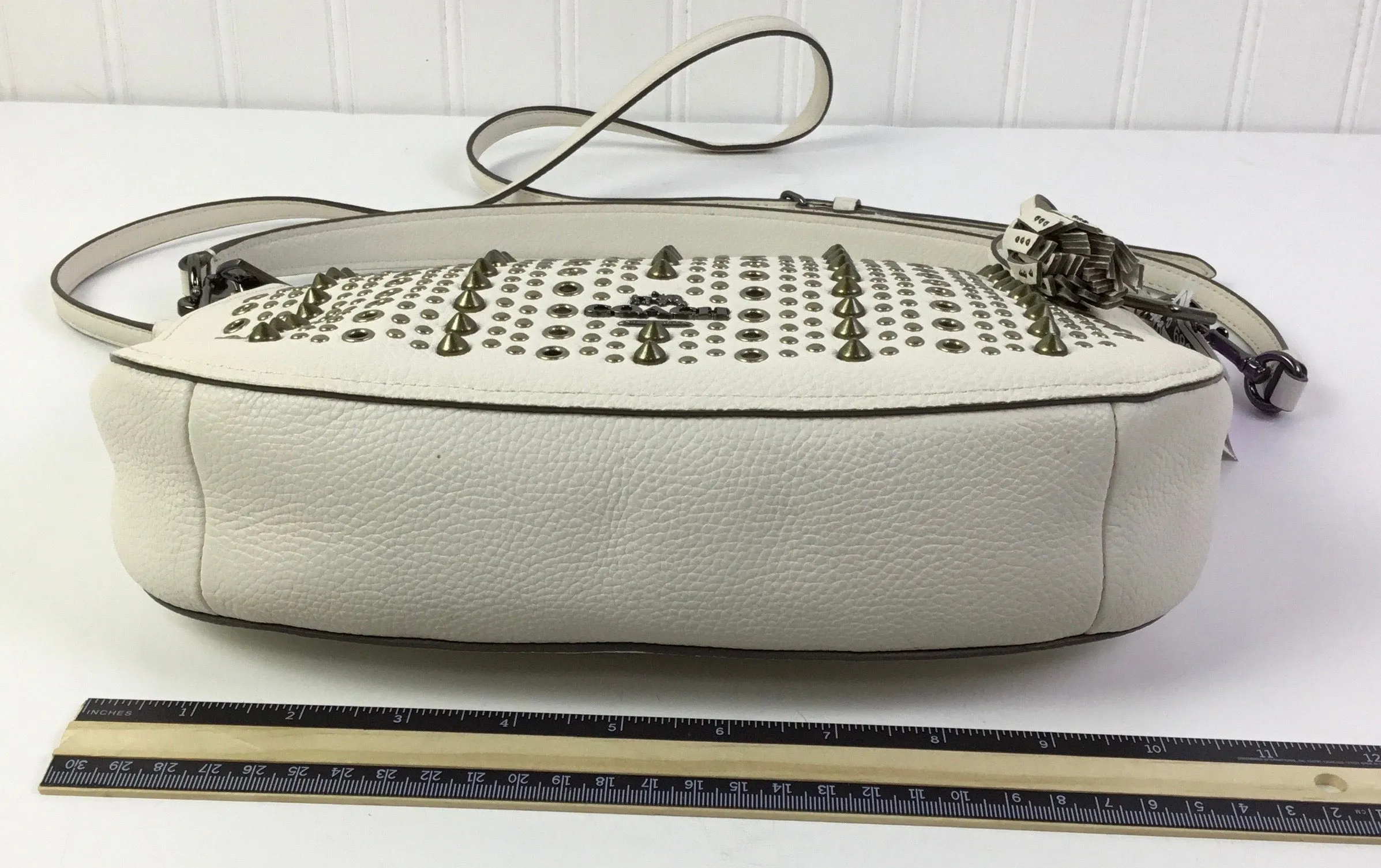 Crossbody Designer By Coach In Cream, Size:Medium