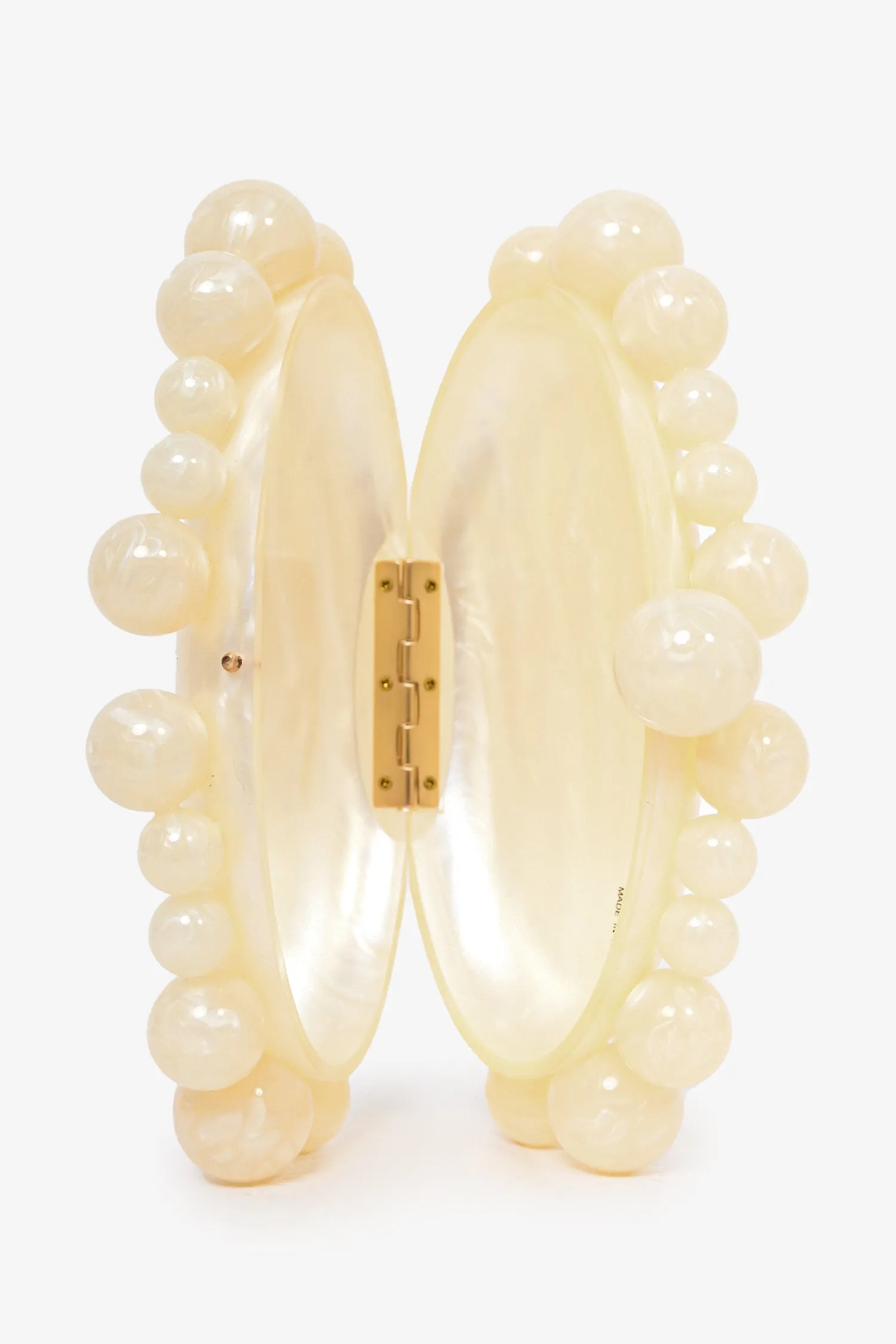 Cult Gaia White Marble Acrylic Clutch