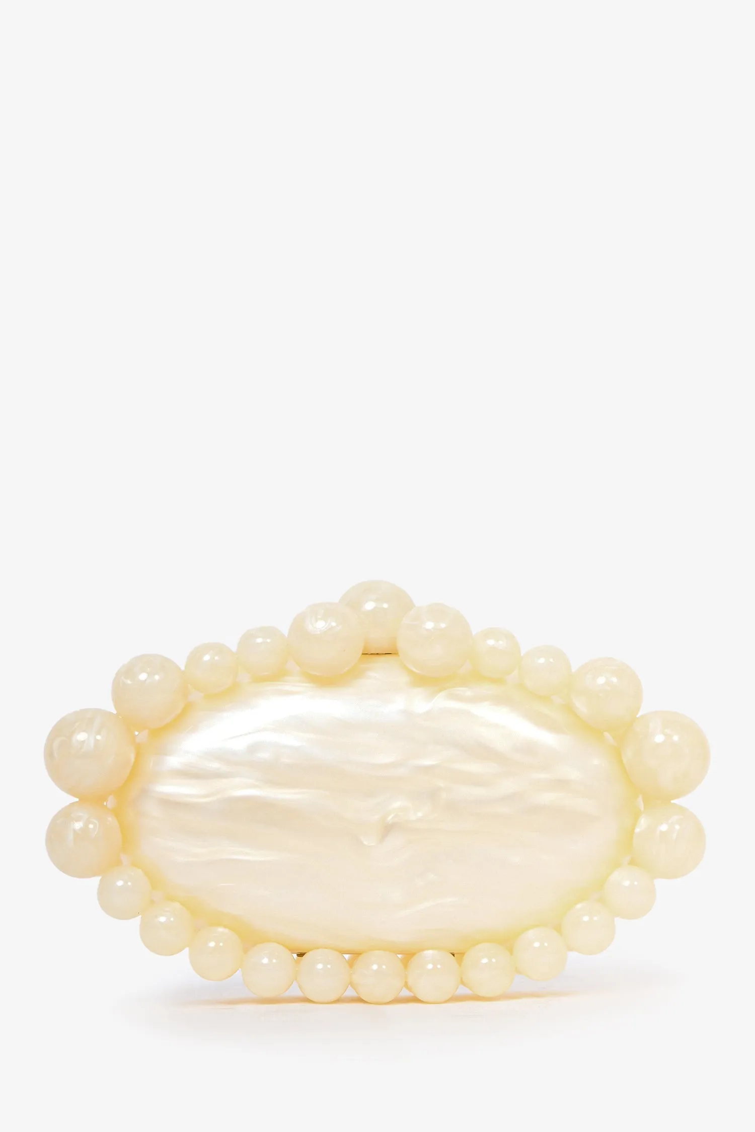 Cult Gaia White Marble Acrylic Clutch