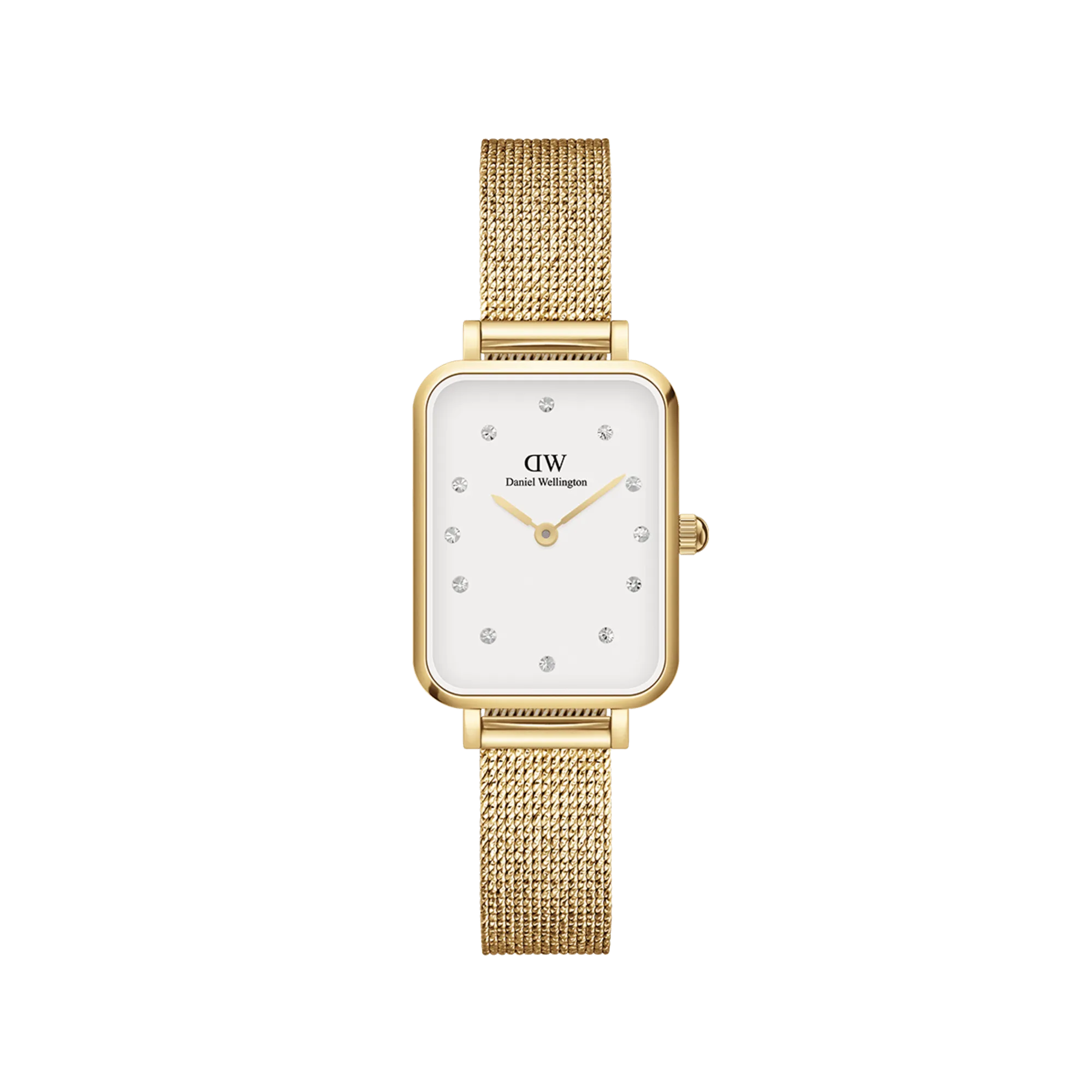 Daniel Wellington Quadro 20X26mm Pressed Gold Lumine White Watch DW00100599 