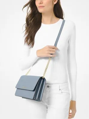 Daniela Large Saffiano Leather Crossbody Bag