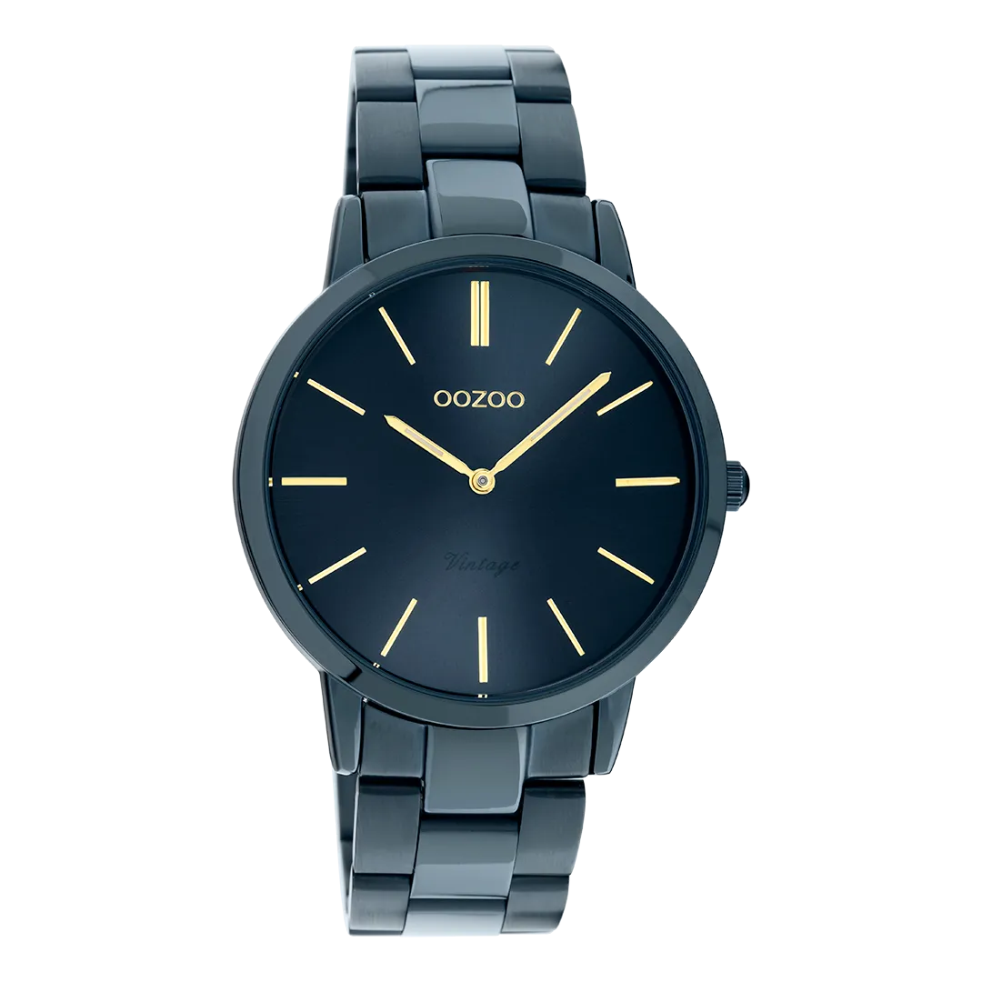 Dark blue OOZOO watch with dark blue stainless steel bracelet - C20105