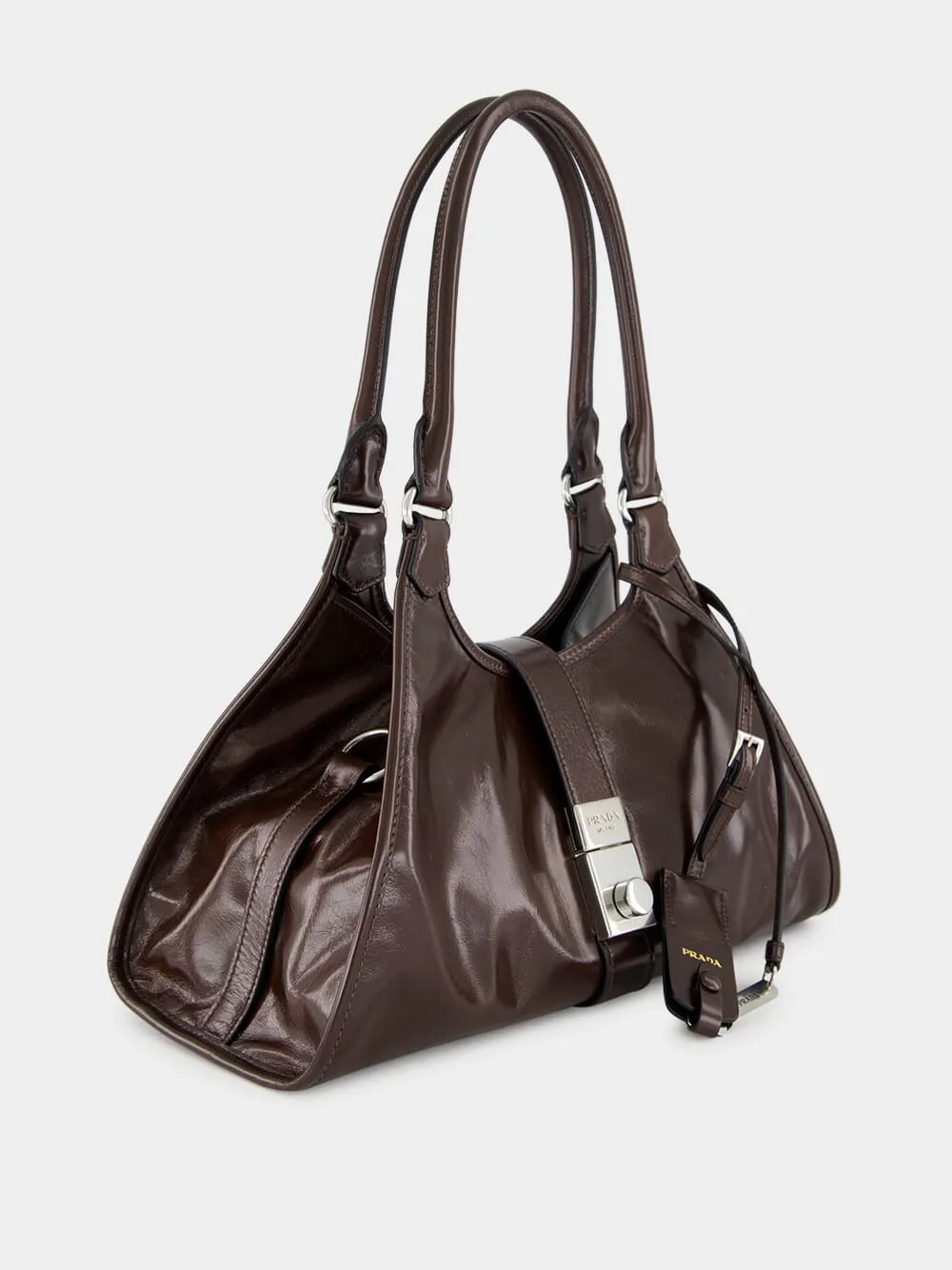 Dark Brown Medium Leather Tote Bag