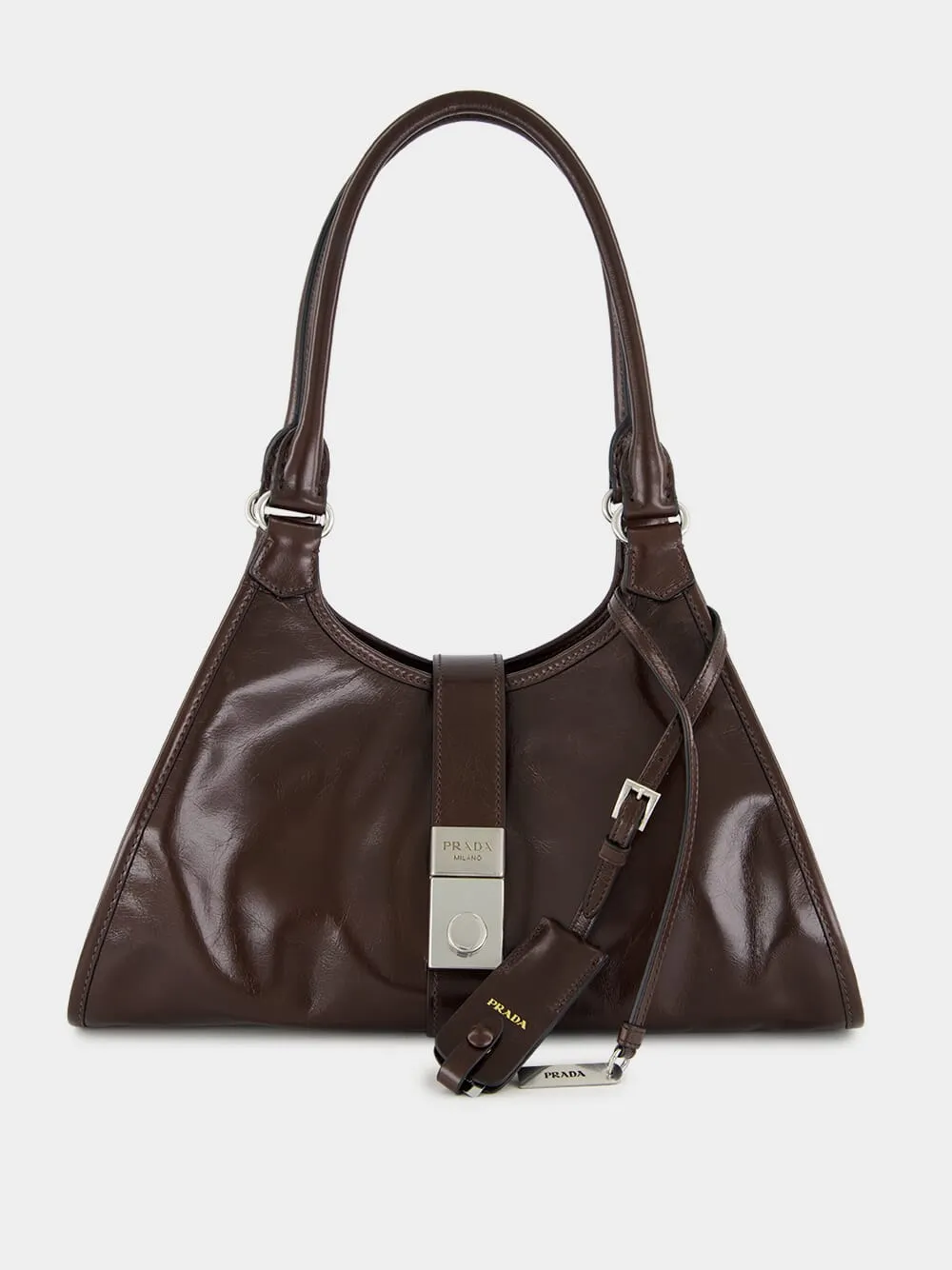 Dark Brown Medium Leather Tote Bag