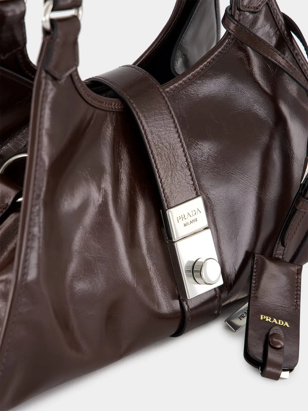 Dark Brown Medium Leather Tote Bag