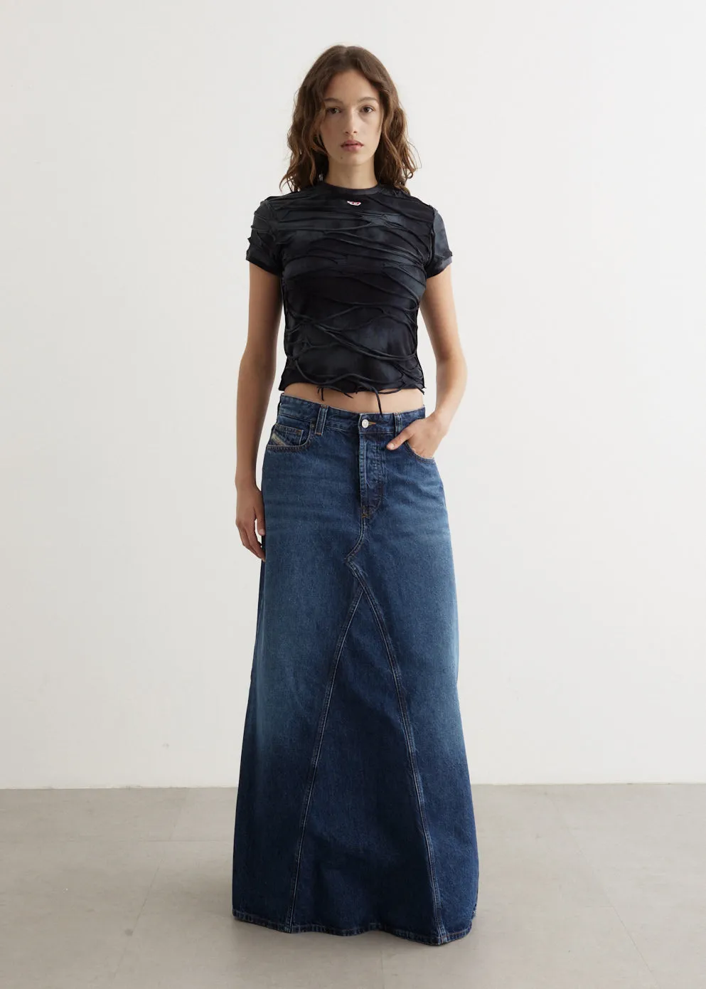 De-Pago Gonna Maxi Denim Skirt,denim skirt,mini skirt,pleated skirt,maxi skirt,line skirt,pencil skirt,long skirt,skirt cover up beach,cargo skirt,corduroy skirt,skirt designer,skirt dance,ethnic skirt,edikted skirt, elastic waist skirt,