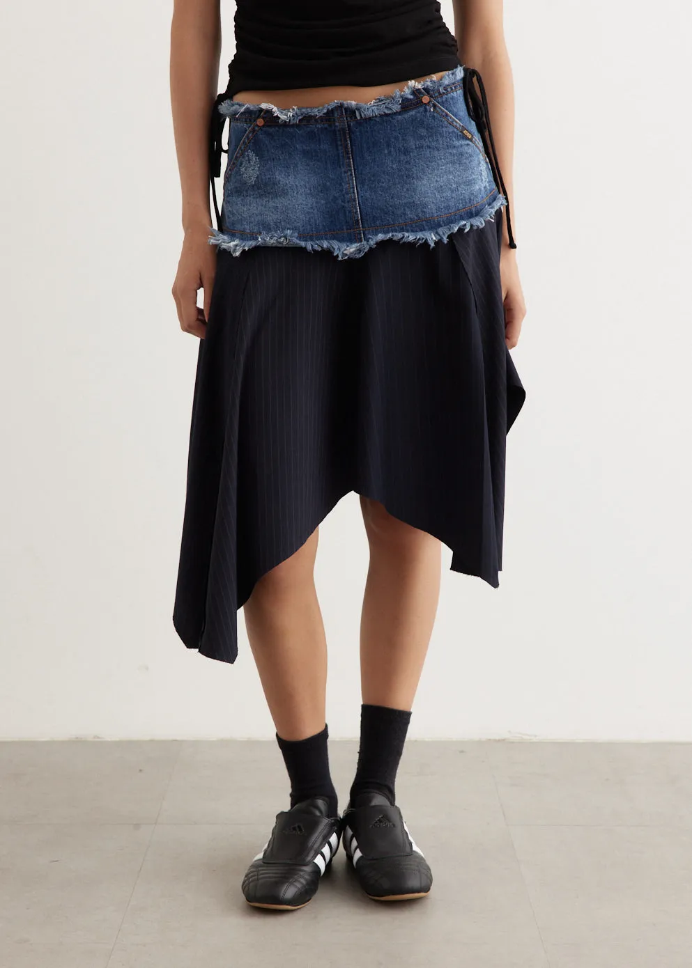 Denim Combination Fairy Skirt,denim skirt,mini skirt,pleated skirt,maxi skirt,line skirt,pencil skirt,long skirt,skirt cover up beach,cargo skirt,corduroy skirt,skirt designer,skirt dance,ethnic skirt,edikted skirt, elastic waist skirt,