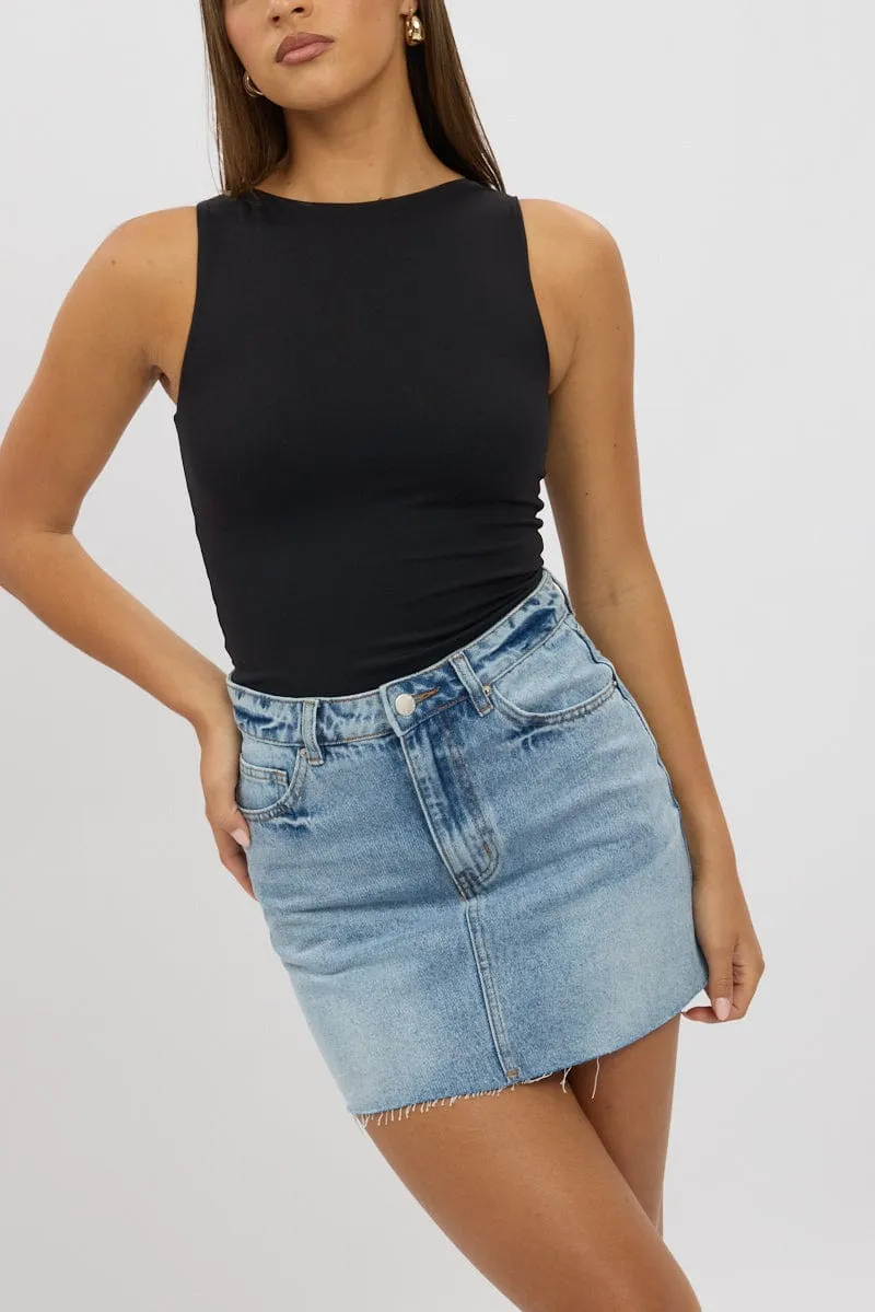Denim Denim Mini Skirt Mid Rise Raw Edge,skirt,denim skirt,mini skirt,maxi skirt,jean skirt,skort,tennis skirt,pleated skirt,pencil skirt,bubble skirt,plisse skirt,fitted skirt,midi skirt,short skirt,short mini skirt,leather skirt,a line skirt,Split skirt