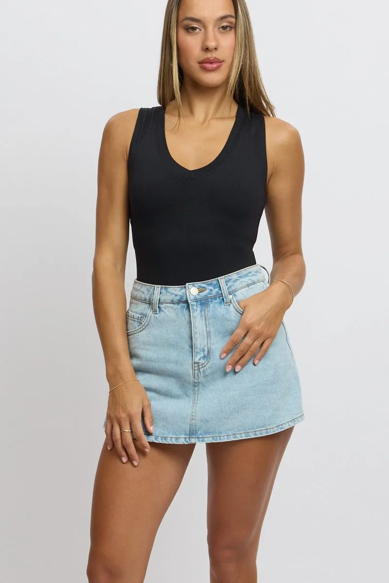 Denim Skort Skirt High Rise,skirt,denim skirt,mini skirt,maxi skirt,jean skirt,skort,tennis skirt,pleated skirt,pencil skirt,bubble skirt,plisse skirt,fitted skirt,midi skirt,short skirt,short mini skirt,leather skirt,a line skirt,Split skirt