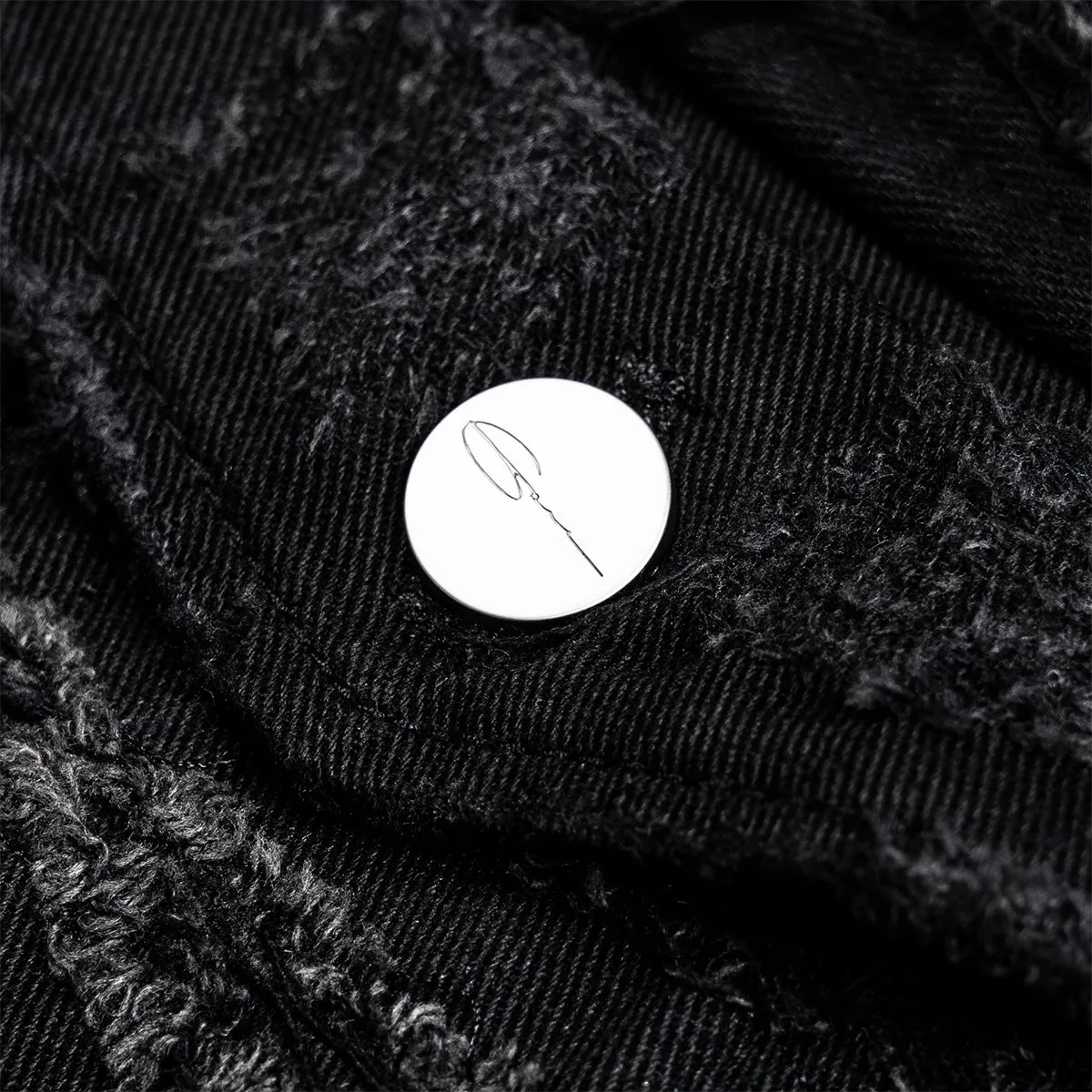Destroyed Washed Denim Jacket 'Black'