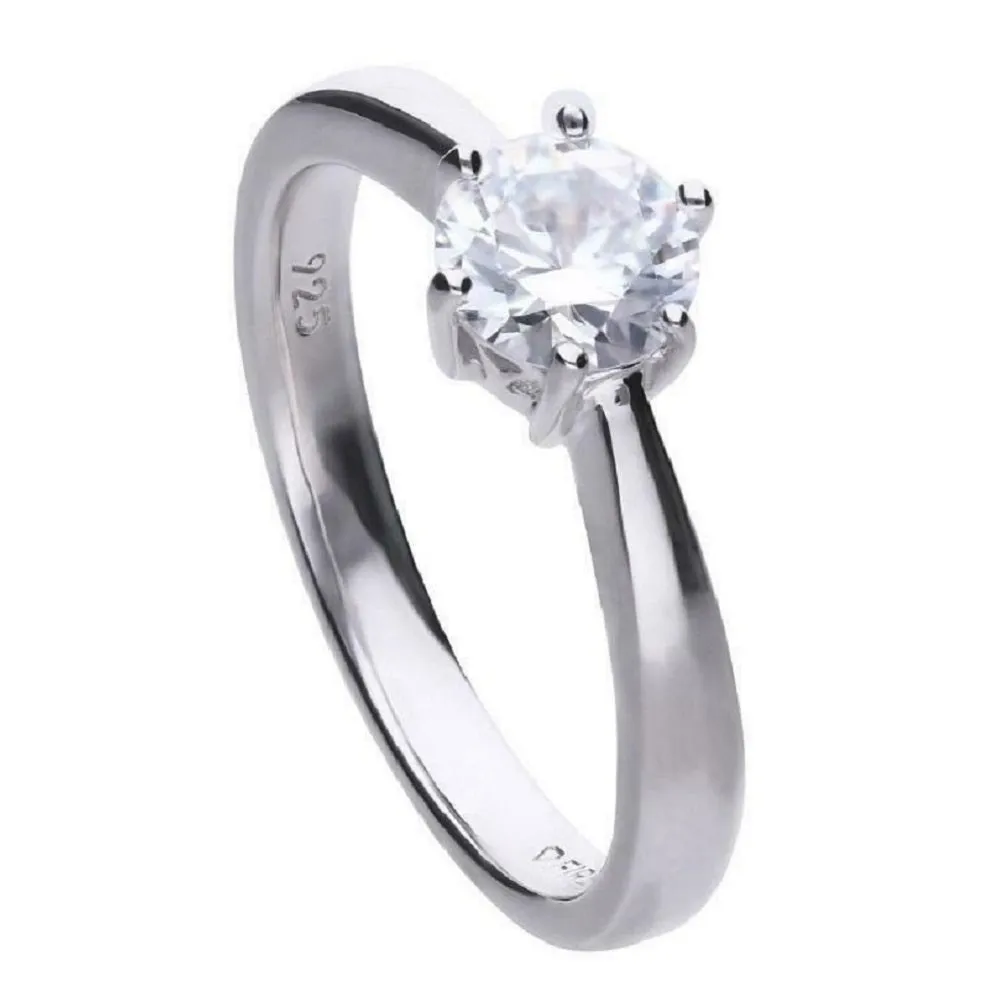 Diamonfire Sterling Silver 1.0ct Cubic Zirconia Solitaire Ring R3620 