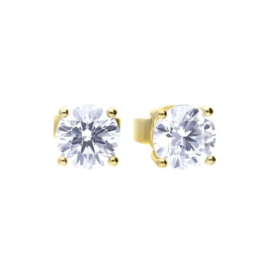 Diamonfire Sterling Silver 2ct Cubic Zirconia Stud Earrings E6402 