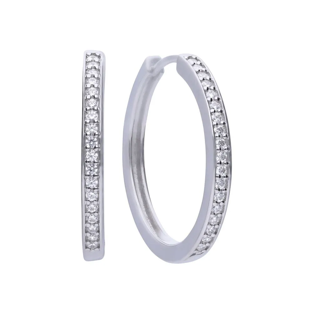 Diamonfire Sterling Silver Cubic Zirconia Hoop Earrings E5605 