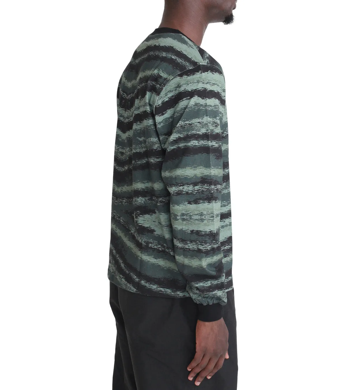 Dime Brushstroke Long Sleeve Shirt Hunter Green
