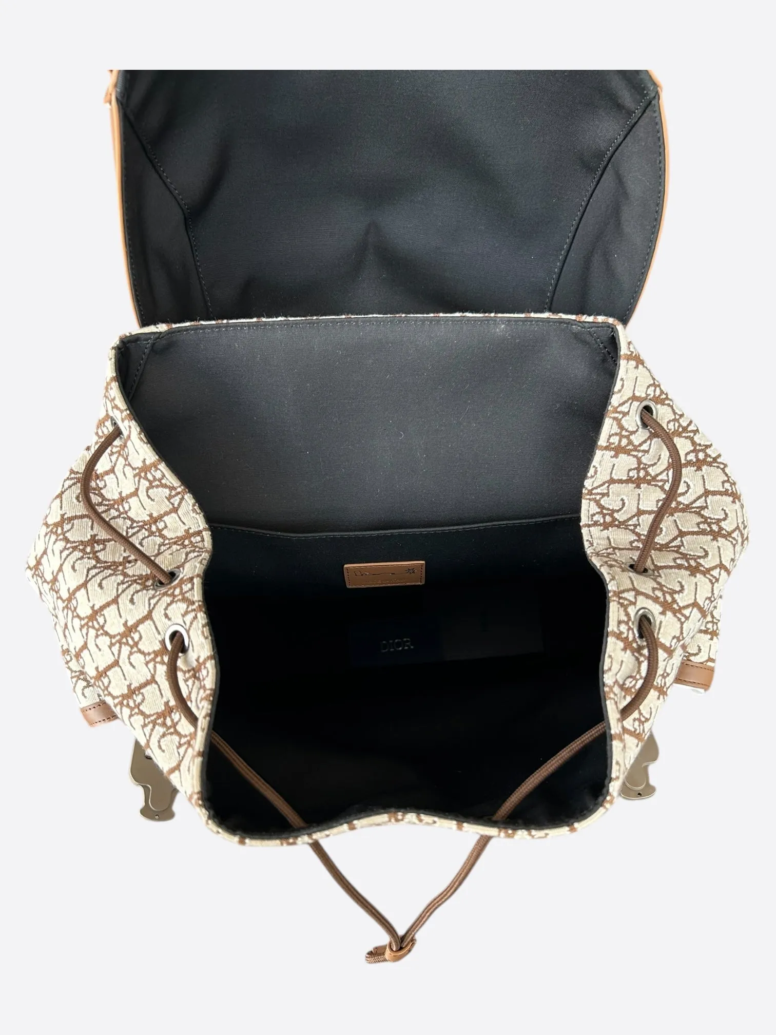 Dior Cactus Jack Beige & Brown Oblique Hit The Road Backpack