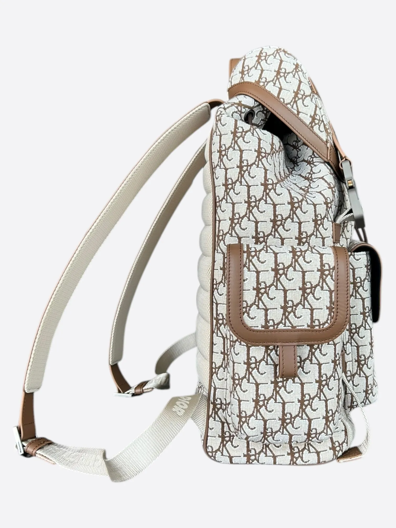 Dior Cactus Jack Beige & Brown Oblique Hit The Road Backpack