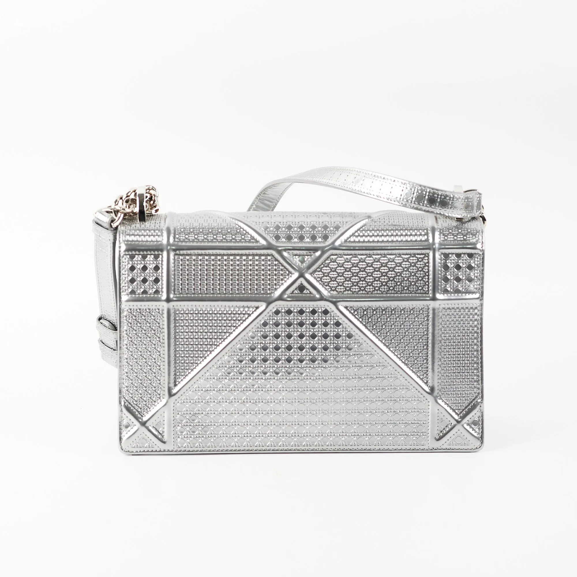 Dior Medium Diorama Metallic Silver