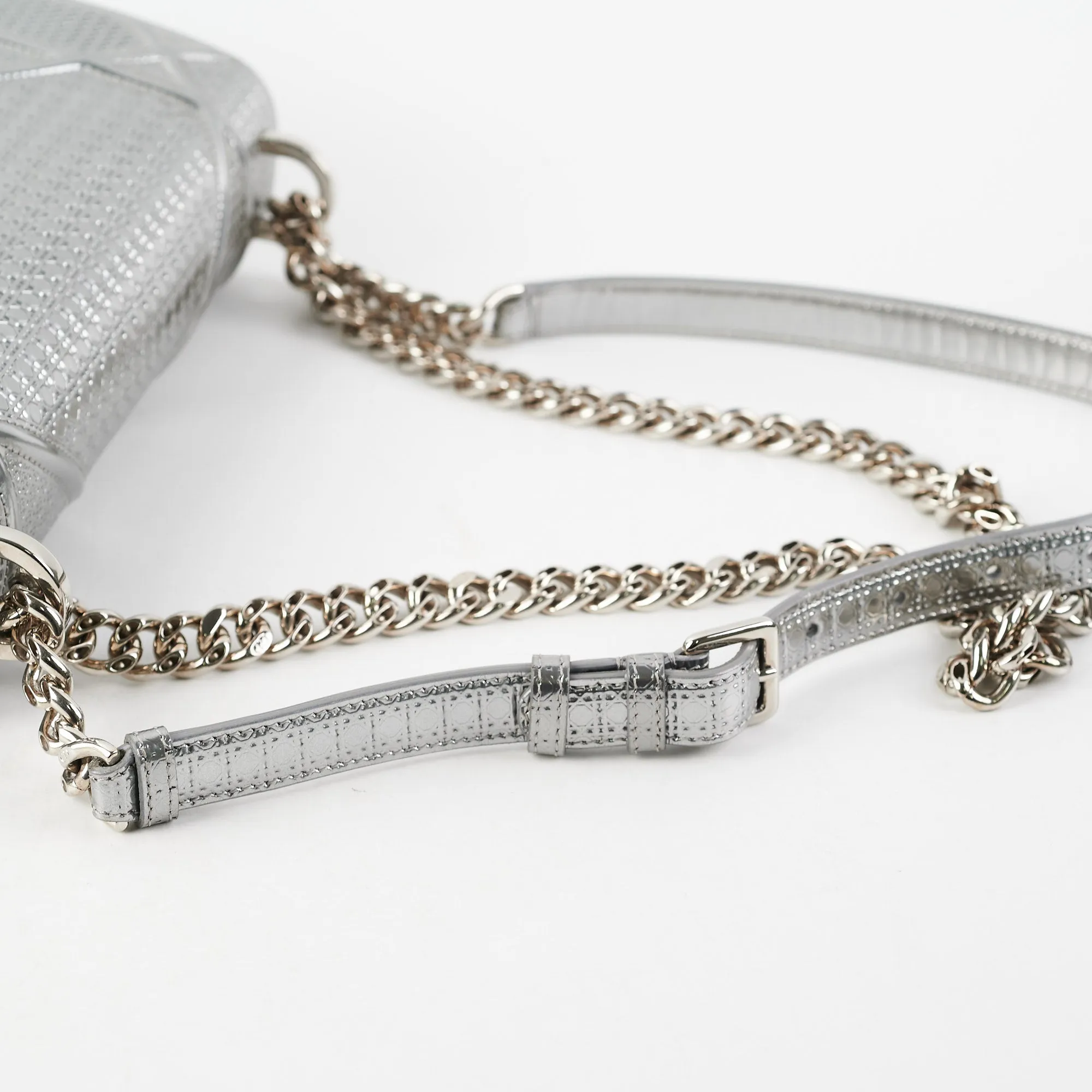 Dior Medium Diorama Metallic Silver