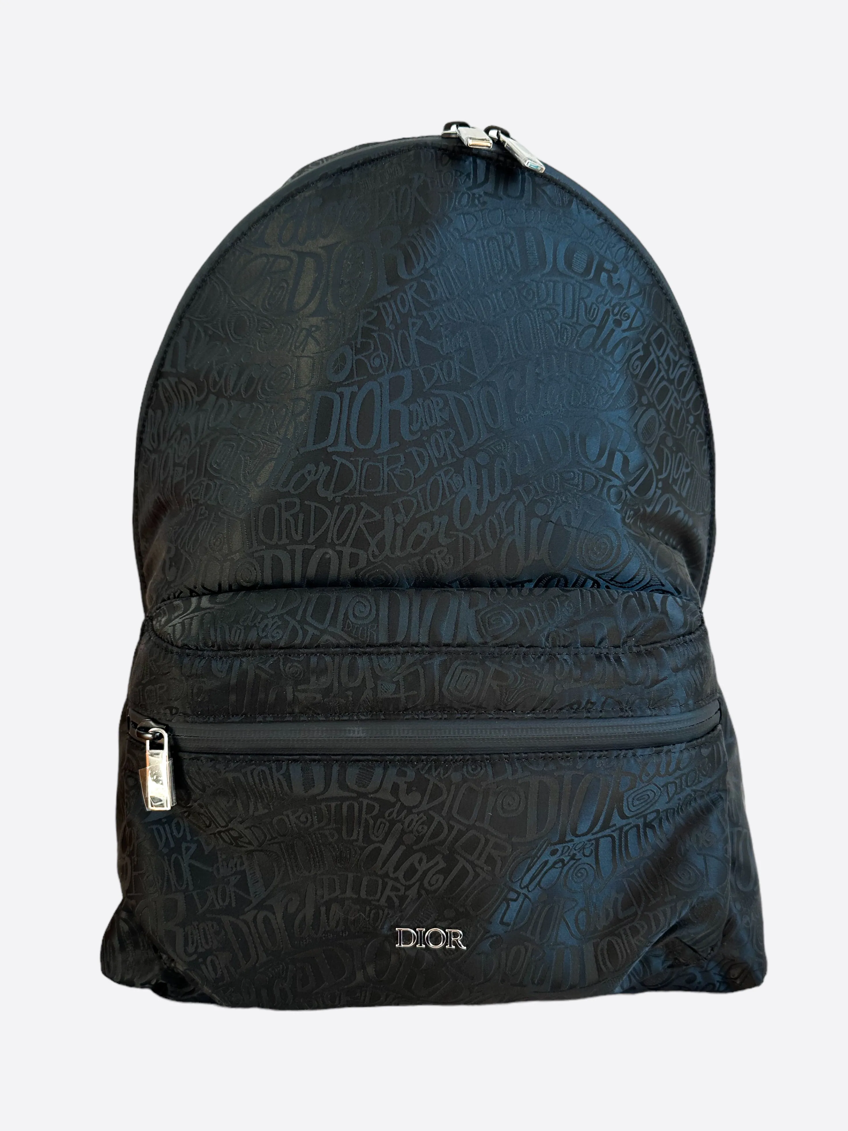 Dior Stussy Black Repeat Logo Rider Backpack