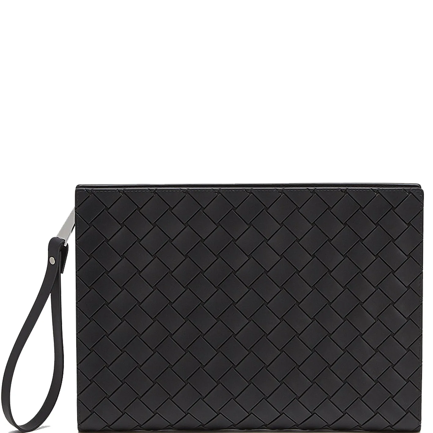 Document Case Rubber Intrecciato, Black/Silver clutches Pouches buy online