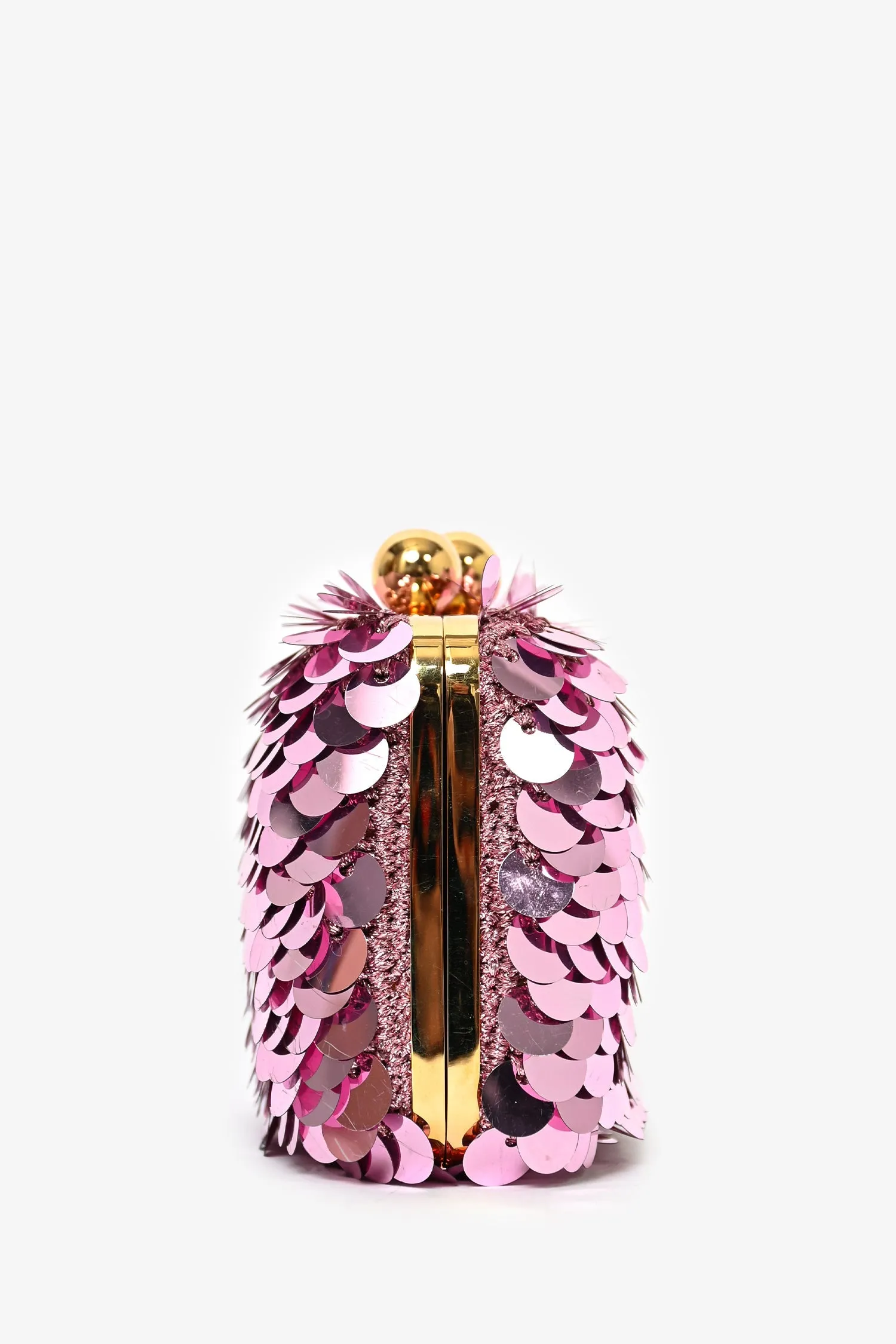 Dolce & Gabbana Pink Sequin Clutch with Gold Chain
