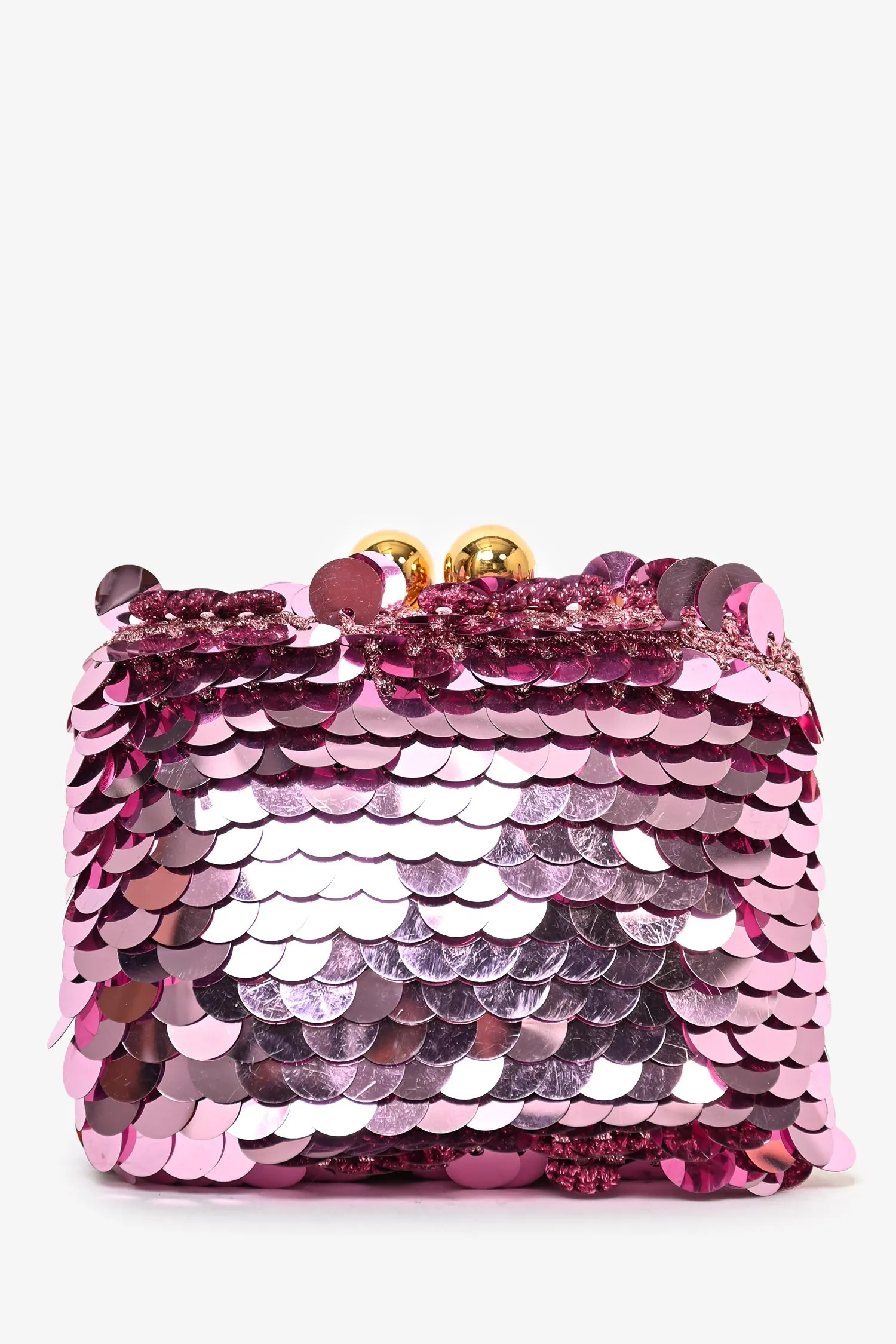 Dolce & Gabbana Pink Sequin Clutch with Gold Chain handbags bulk sale