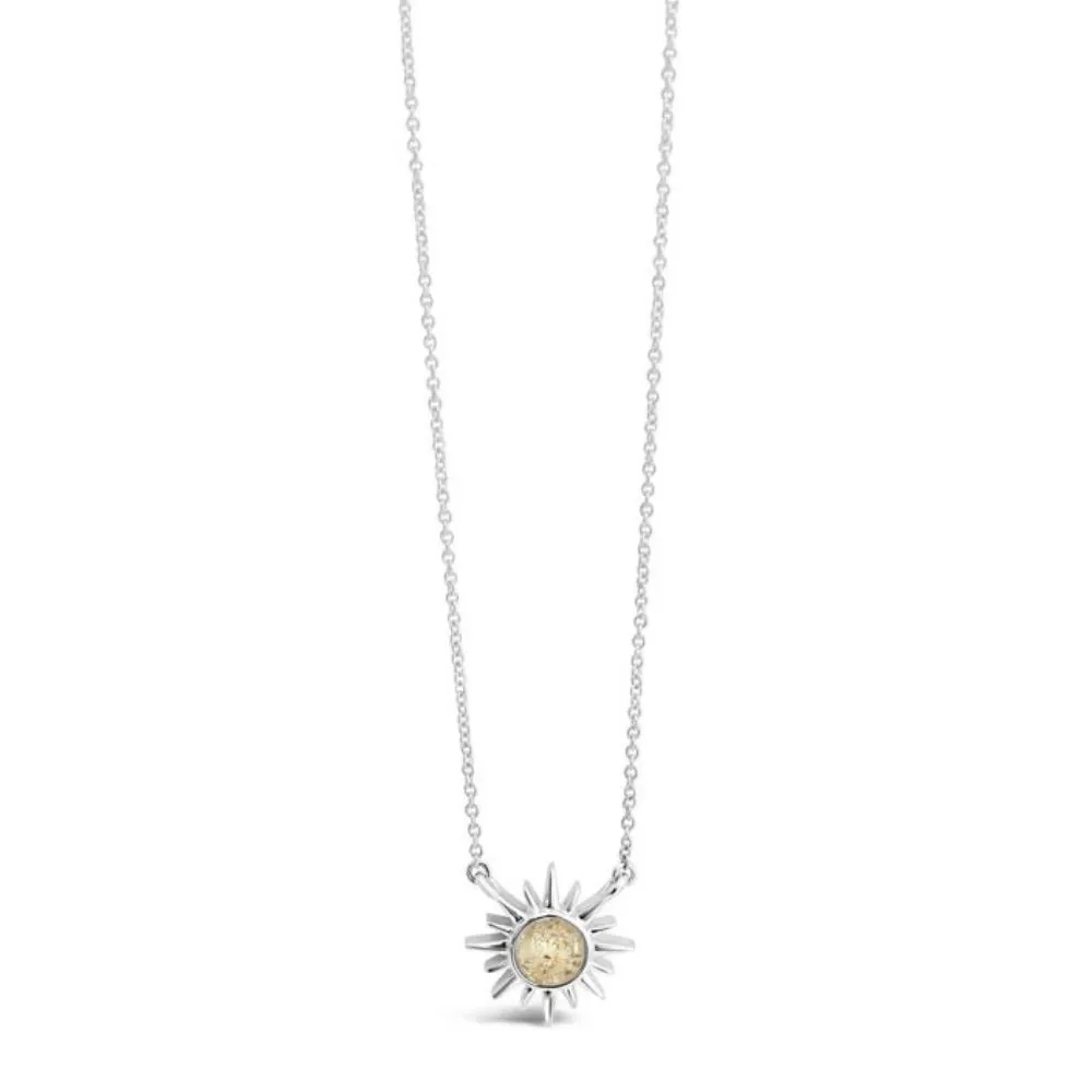 Dune Jewelry Sterling Silver Delicate Dune Sunburst Necklace 