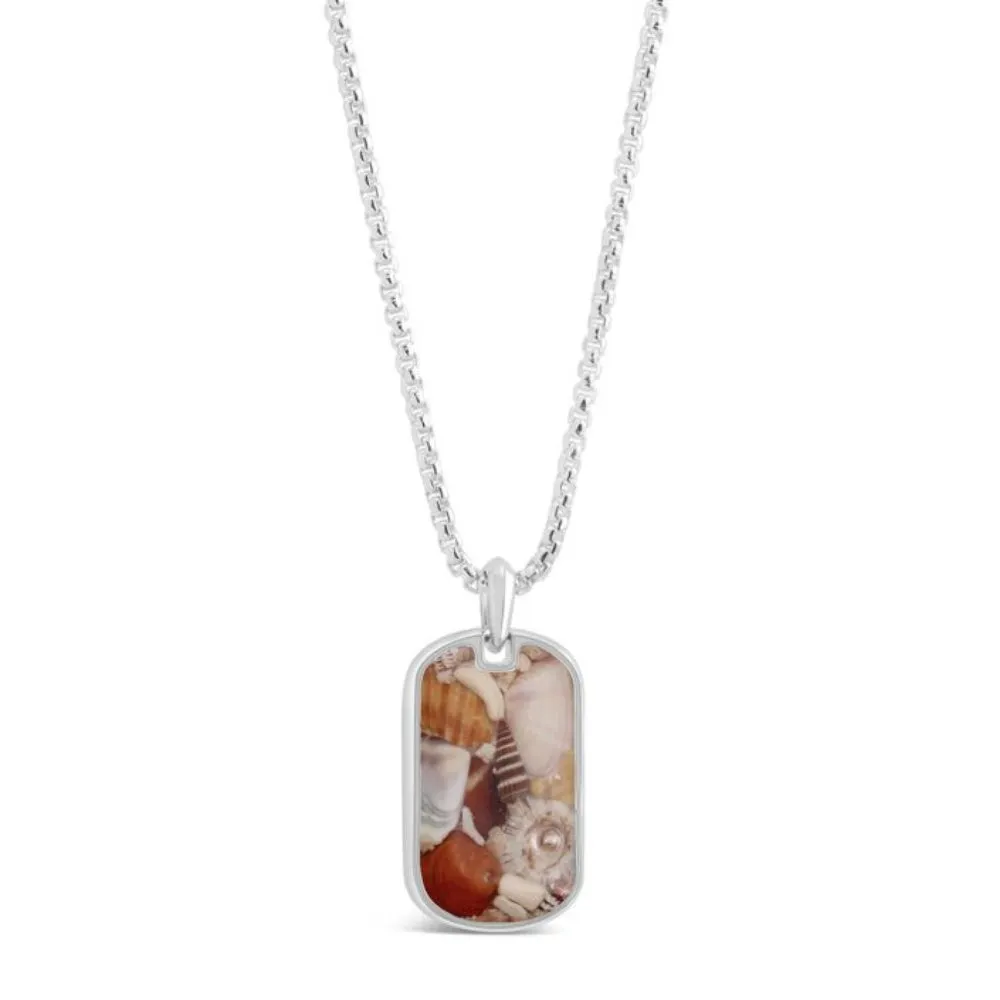 Dune Sterling Travel Tag Necklace - Shell Scape 