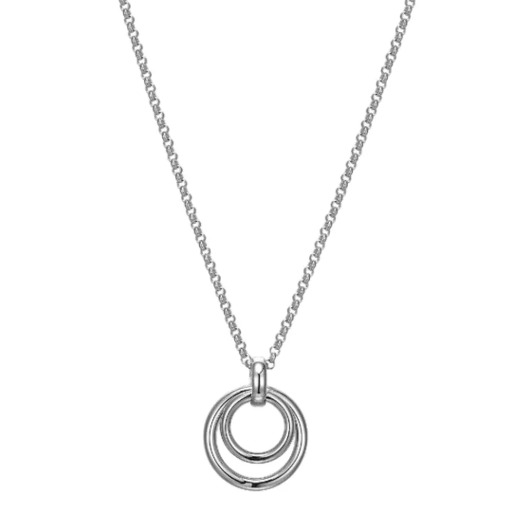 Elle "Simpatico" Double Circle Drop Pendant Necklace