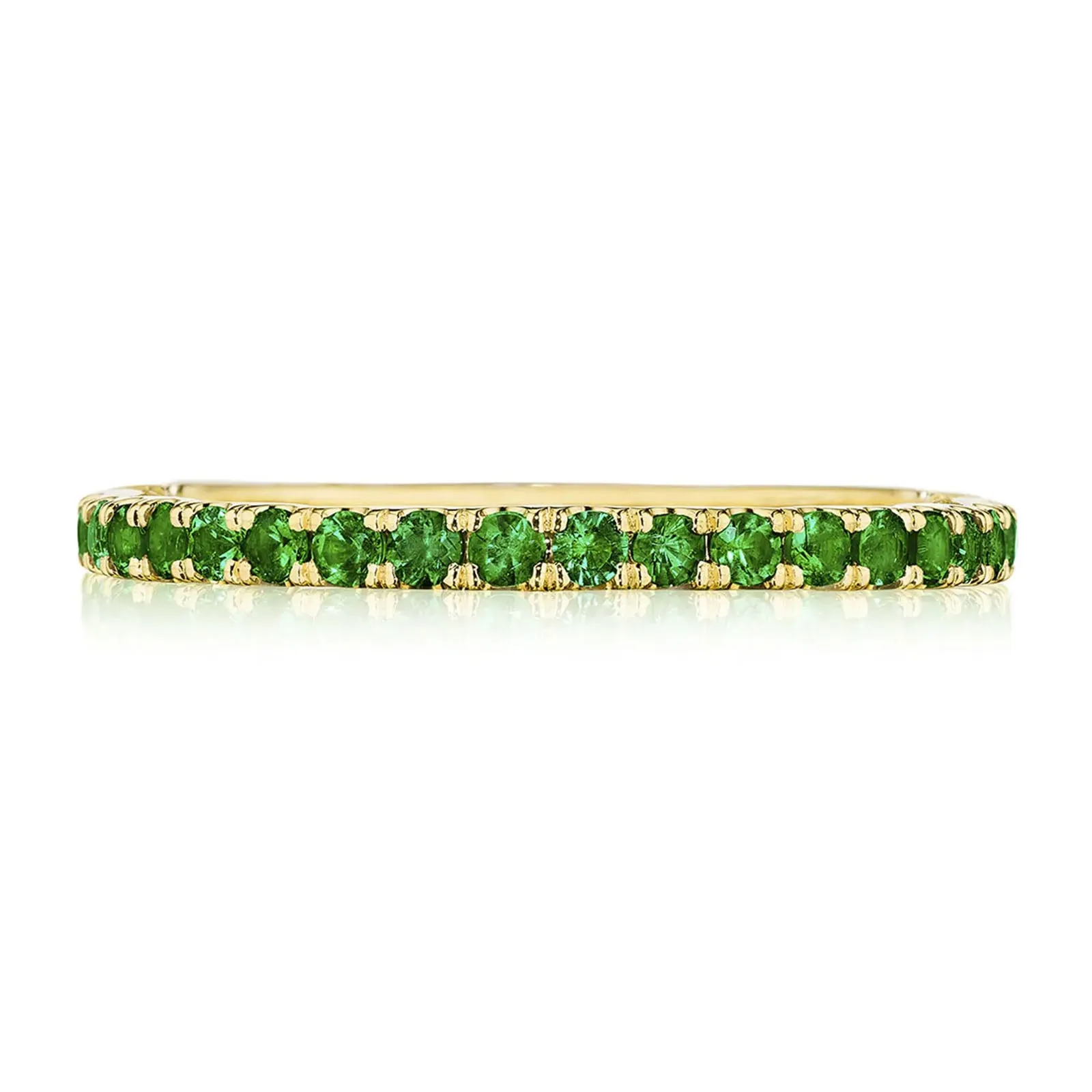 Emerald Sculpted Crescent Band 