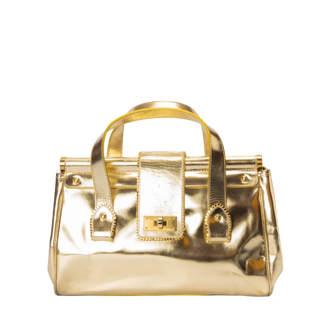 Emporio Armani Metallic Satchel flash sale luggage
