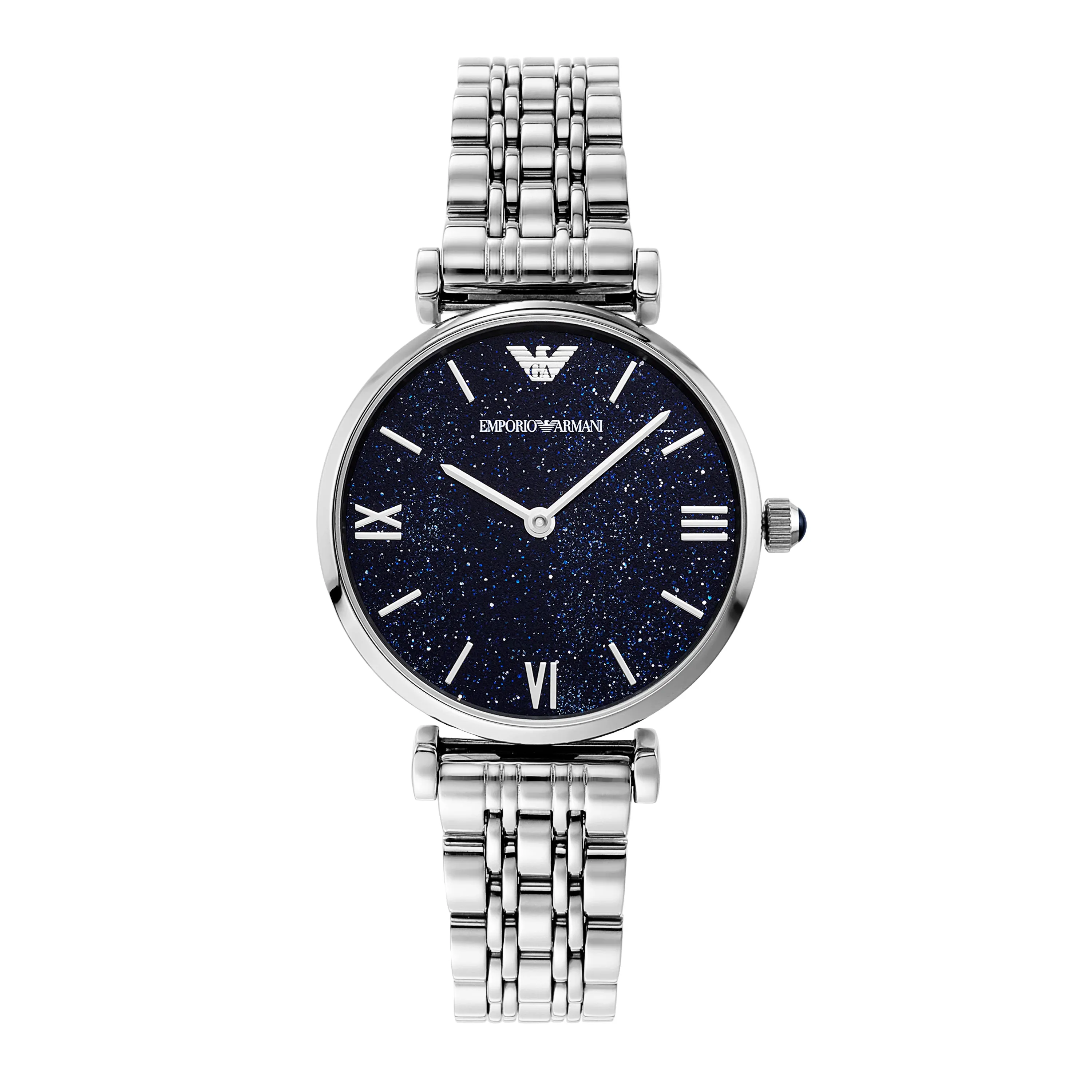 Emporio Armani Women's Blue Dial Silver Steel Watch AR11091 
