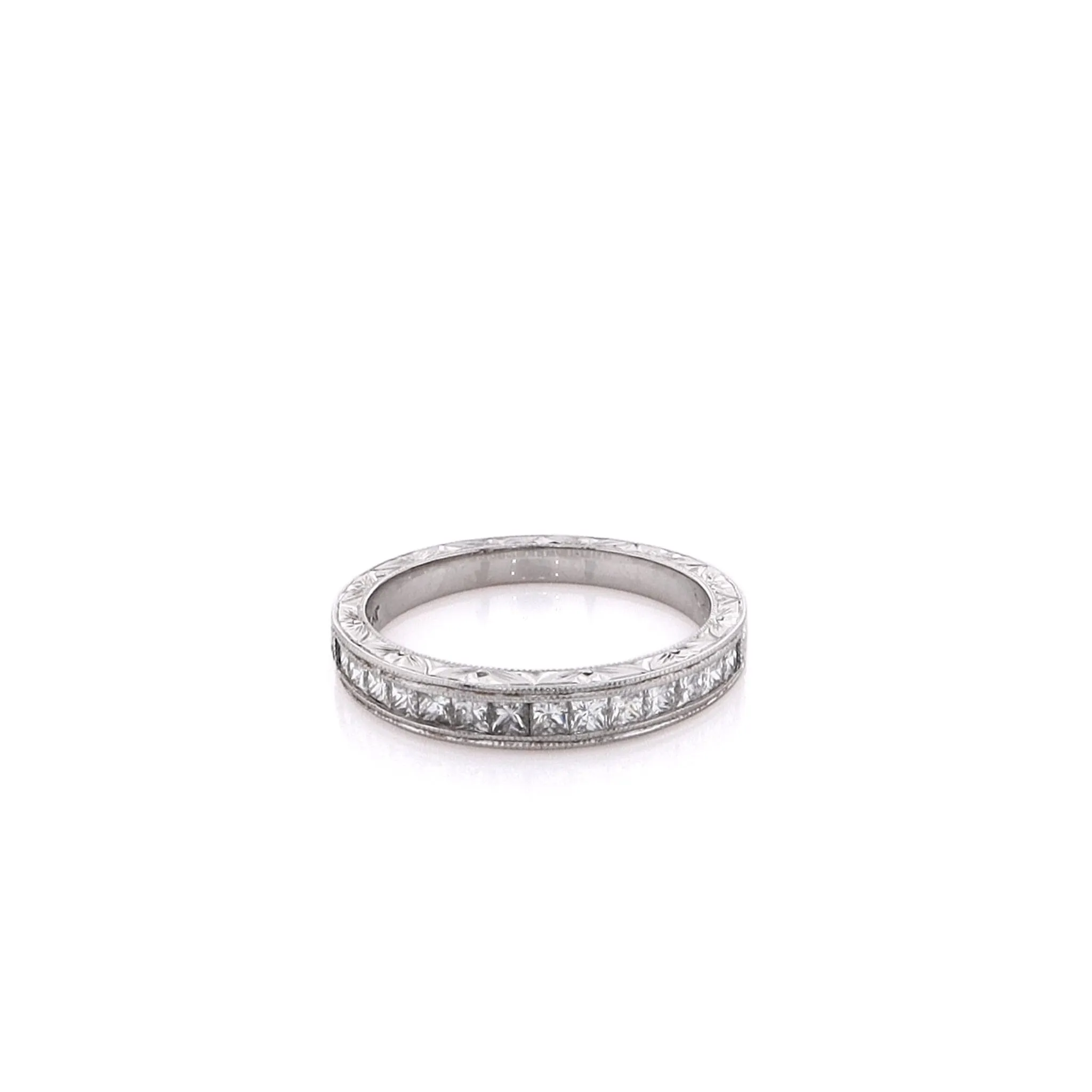 ESJ Flyer Fit Platinum Diamond Wedding Band 