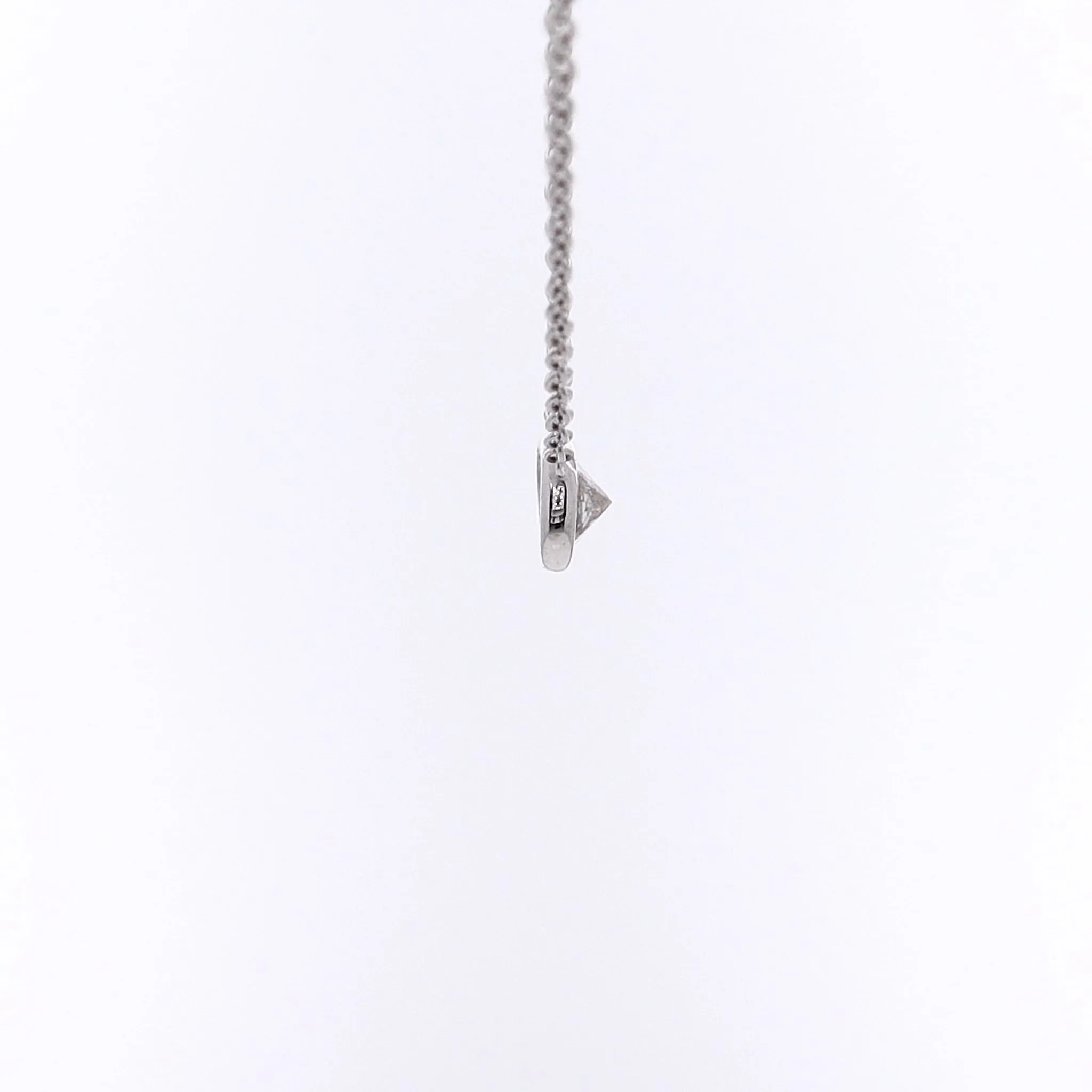 Estate 14 Karat White Gold Solitaire Diamond Pendant Necklace