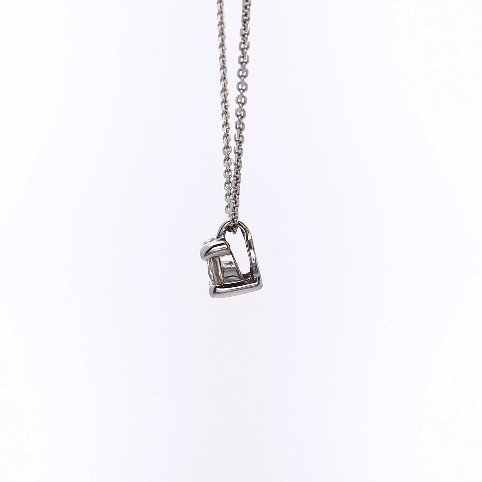 Estate 14kw Pendant Solitaire D.41ct KSI2 4 Prong 16" Cable Chain