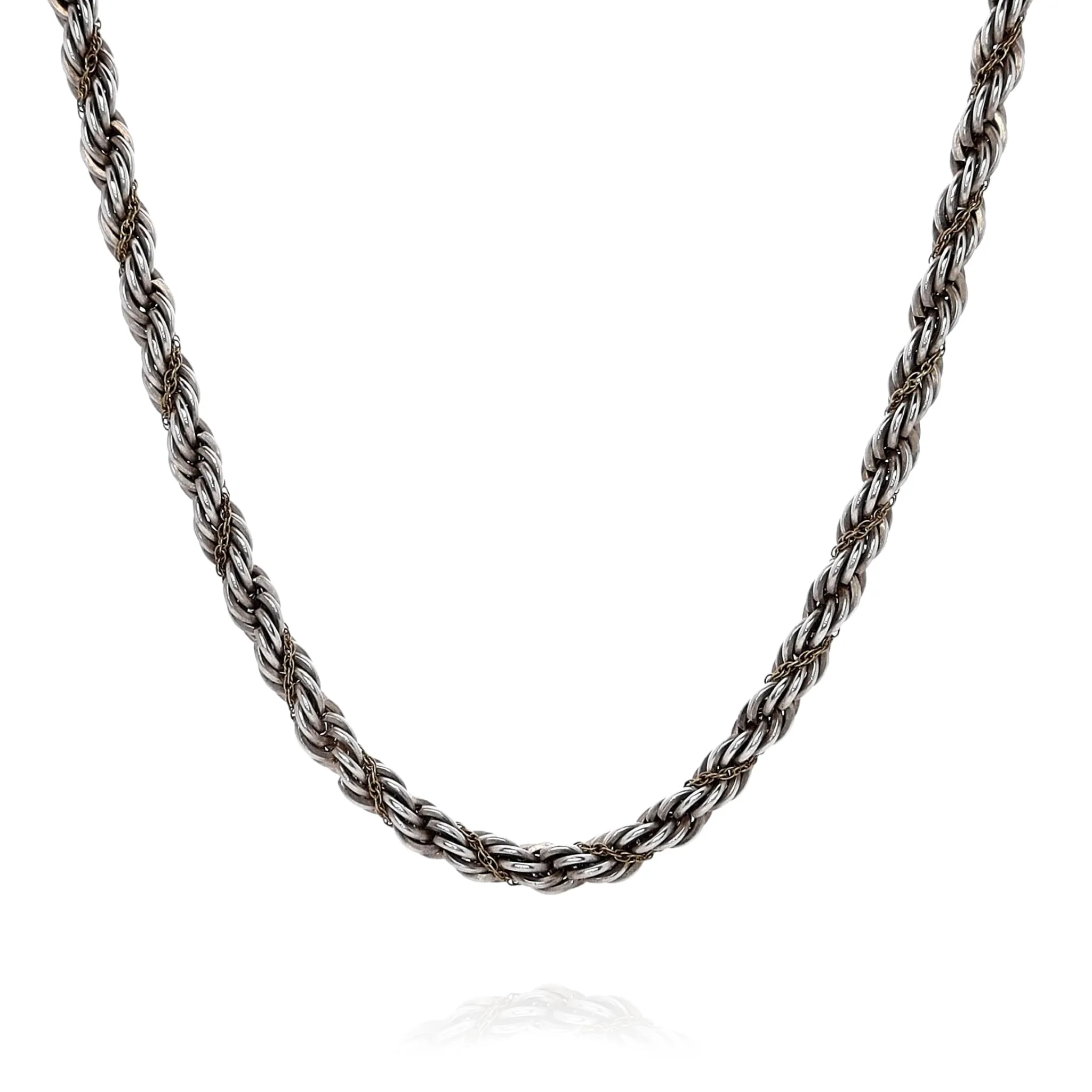 Estate Tiffany & Co Two-Tone 23" Twisted Rope and Cable Chain Necklace 
