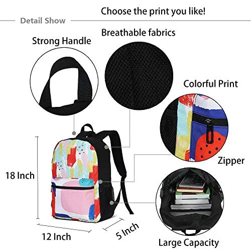 FeHuew Girls Rose Unicorn Backpacks Bookbag Shoulder Bag Laptop Bag for 1-5th Grade