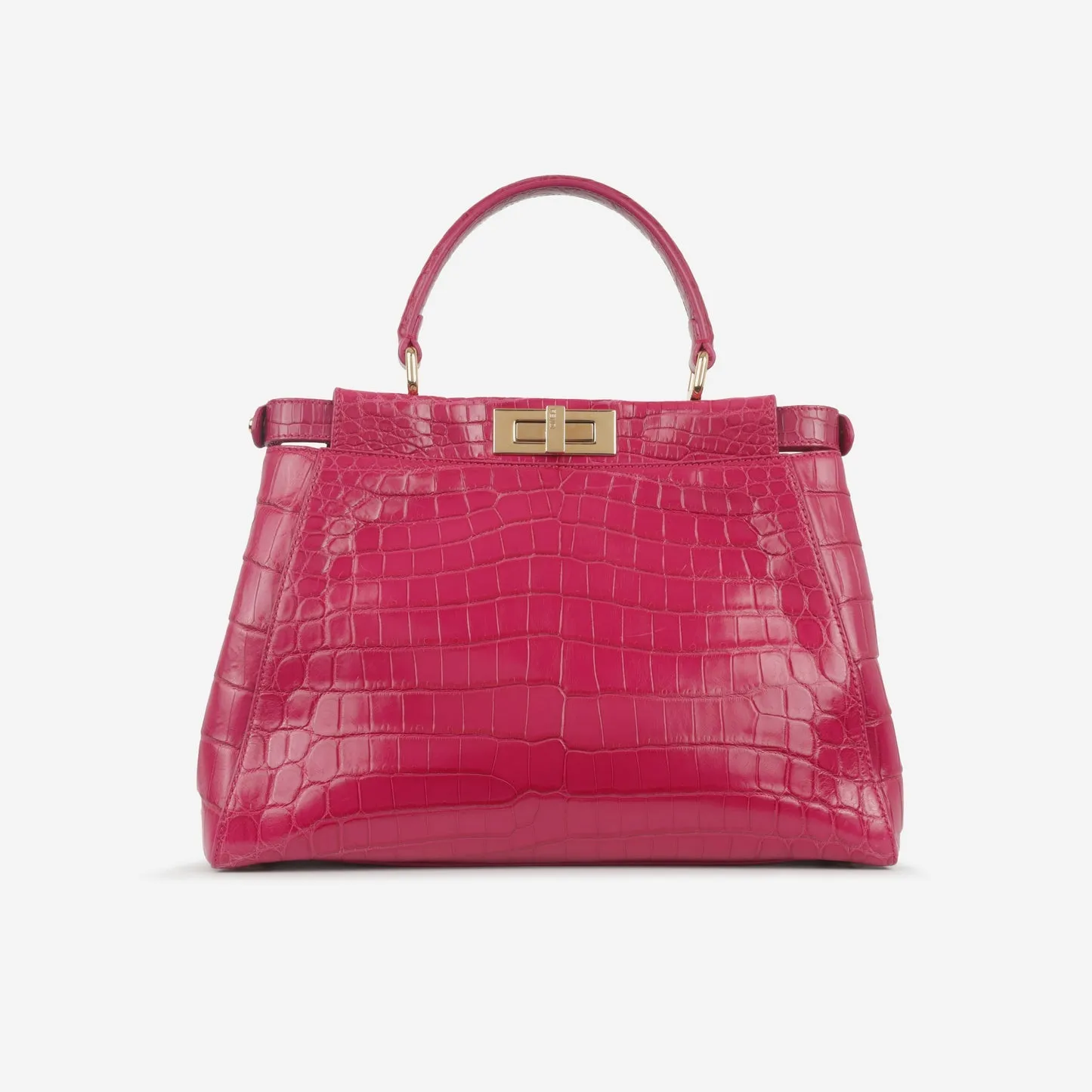 Fendi Fendi - Large Peekaboo GHW - Hot Pink Crocodile GHW - Pre-Loved handbags bulk sale