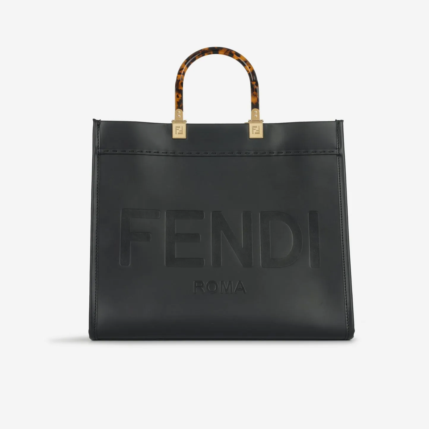 Fendi Fendi - Medium Sunshine Tote - Black Calfskin GHW - Pre Loved handbags bulk sale