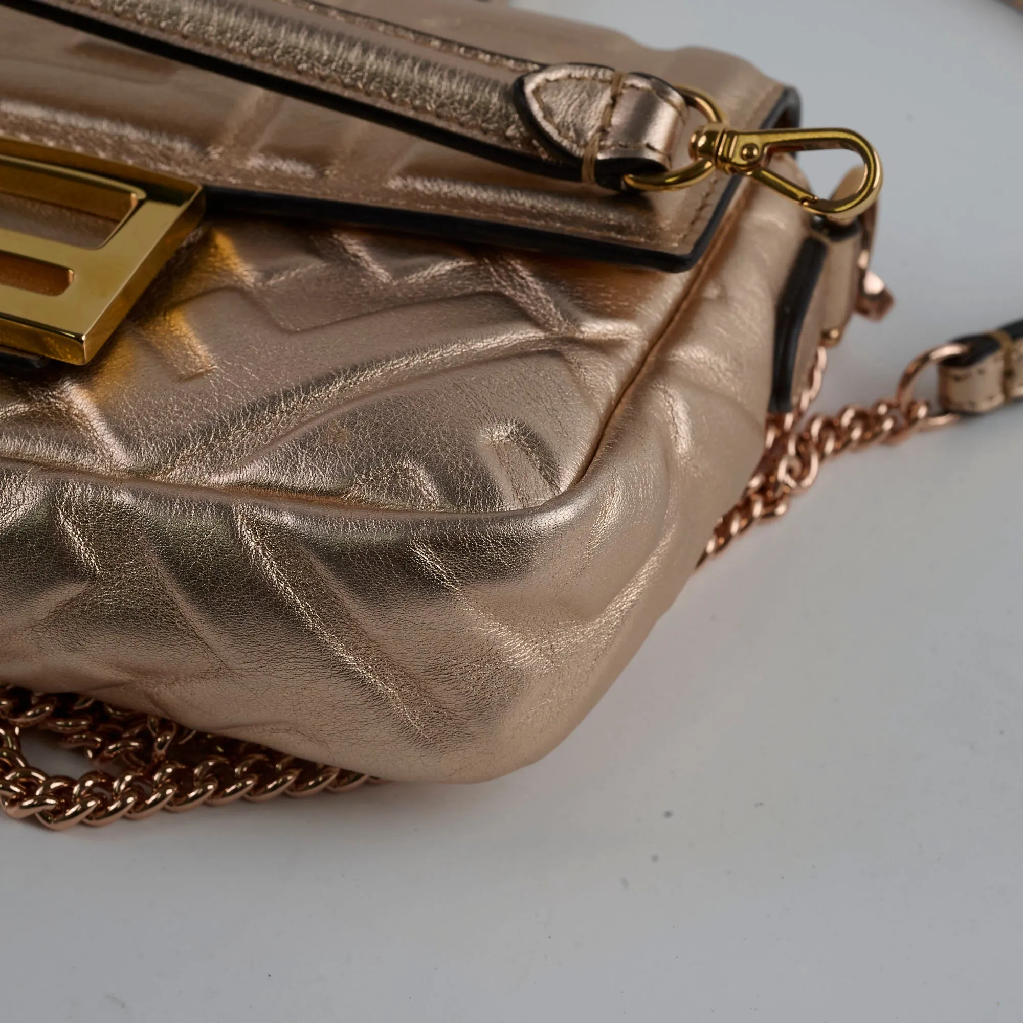Fendi Mini Baguette Pink Metallic