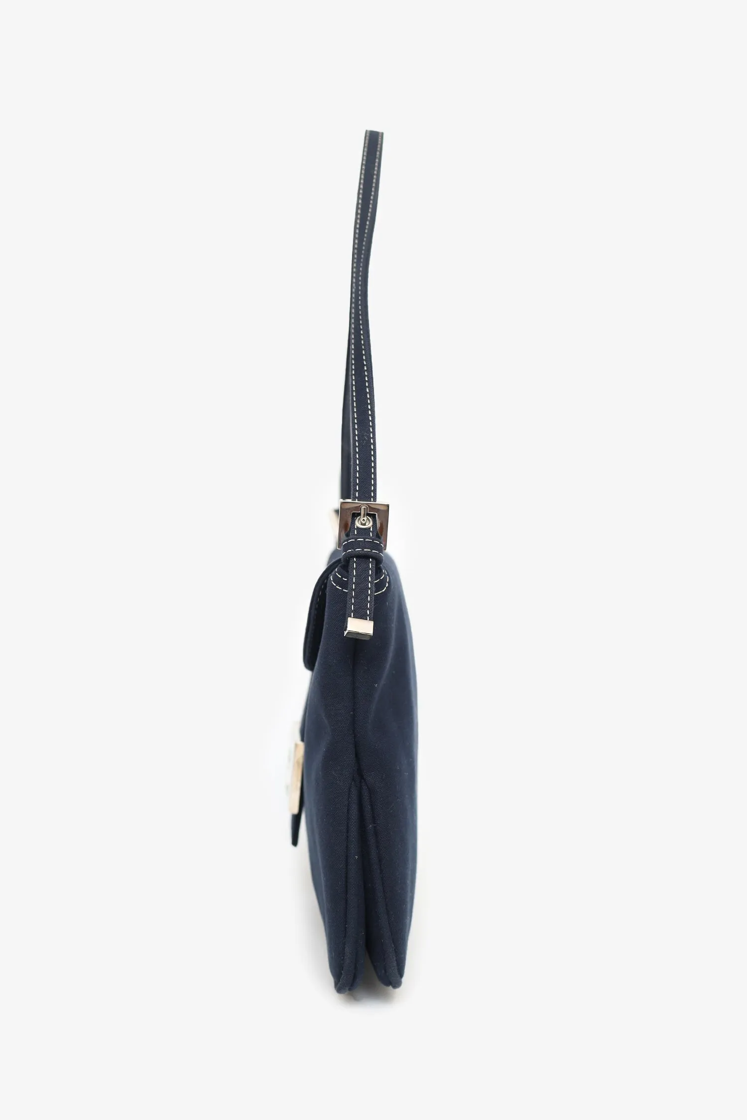 Fendi Navy Canvas Mama Baguette