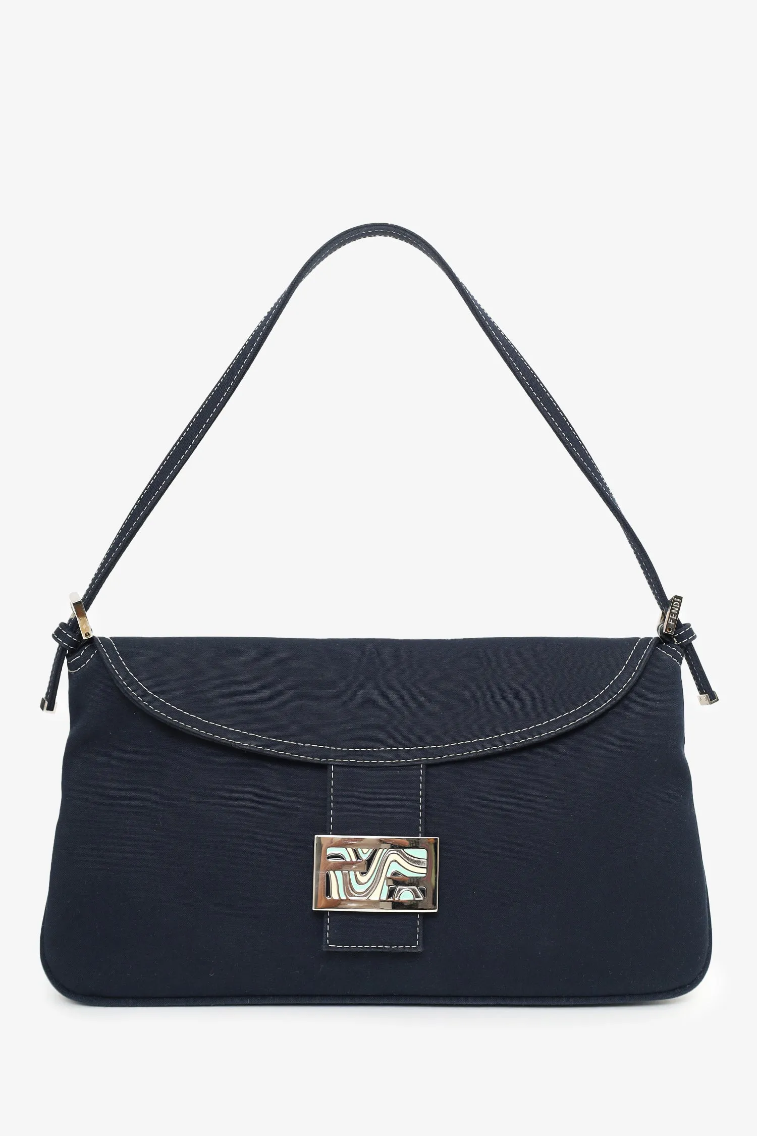 Fendi Navy Canvas Mama Baguette handbags bulk sale