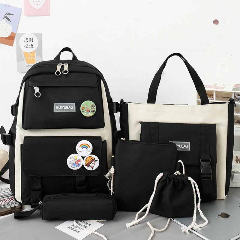 Five-piece student bag