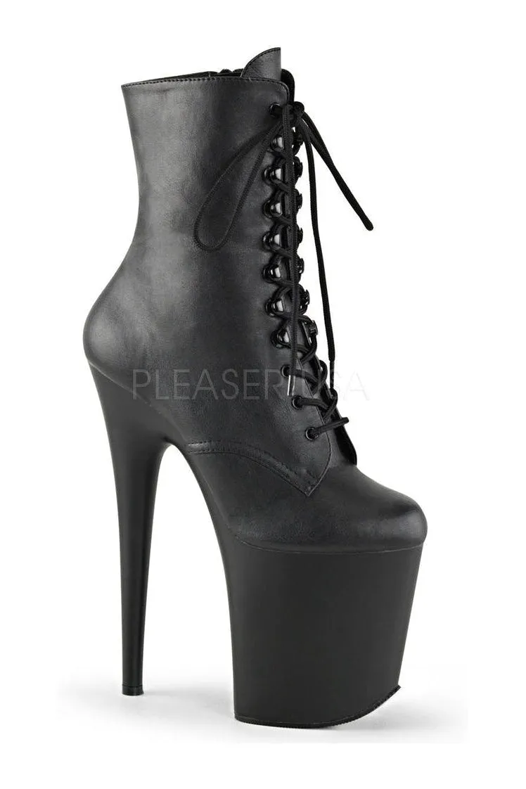 FLAMINGO-1020 Platform Boot  | Black Faux Leather