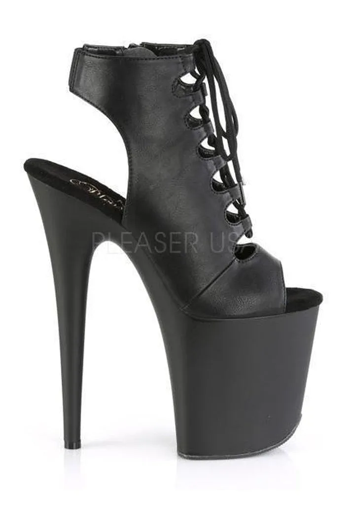 FLAMINGO-800-20 Platform Ankle Boot | Black Faux Leather