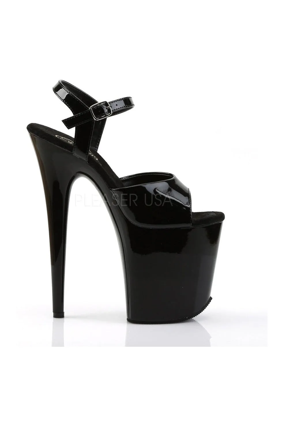 FLAMINGO-809 Platform Sandal  | Black Patent