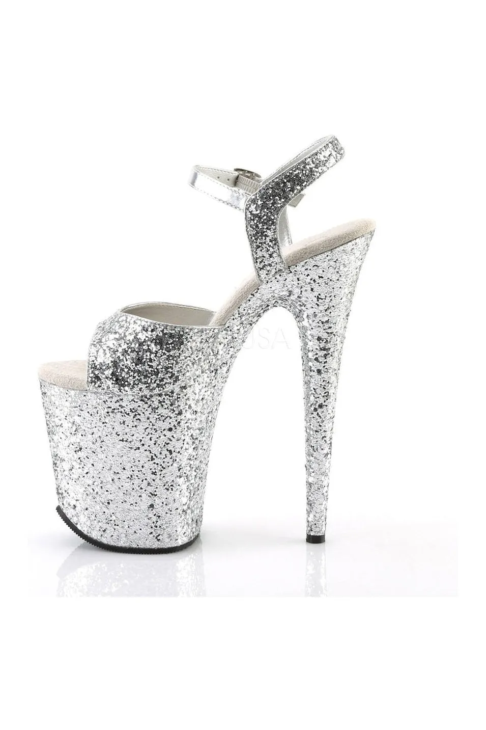 FLAMINGO-810LG Platform Sandal  | Silver Glitter